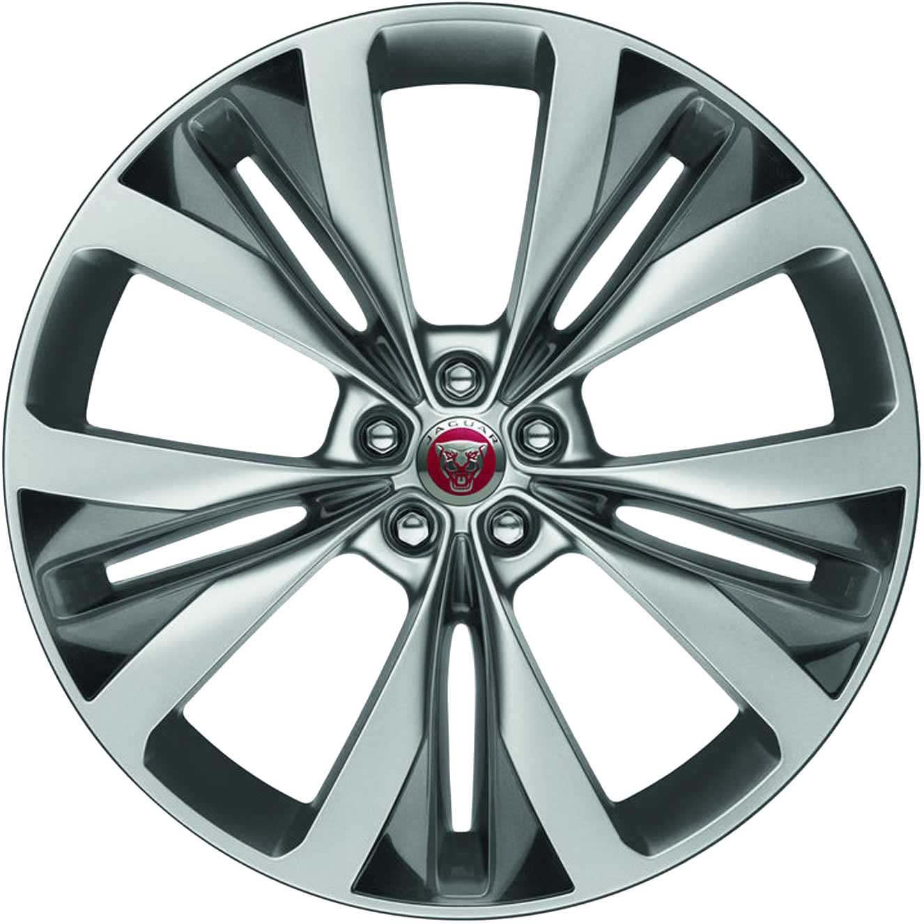 Jaguar Double Helix #1020 Gloss Grey with Contrast Inserts Alloy Wheel Product Image #1