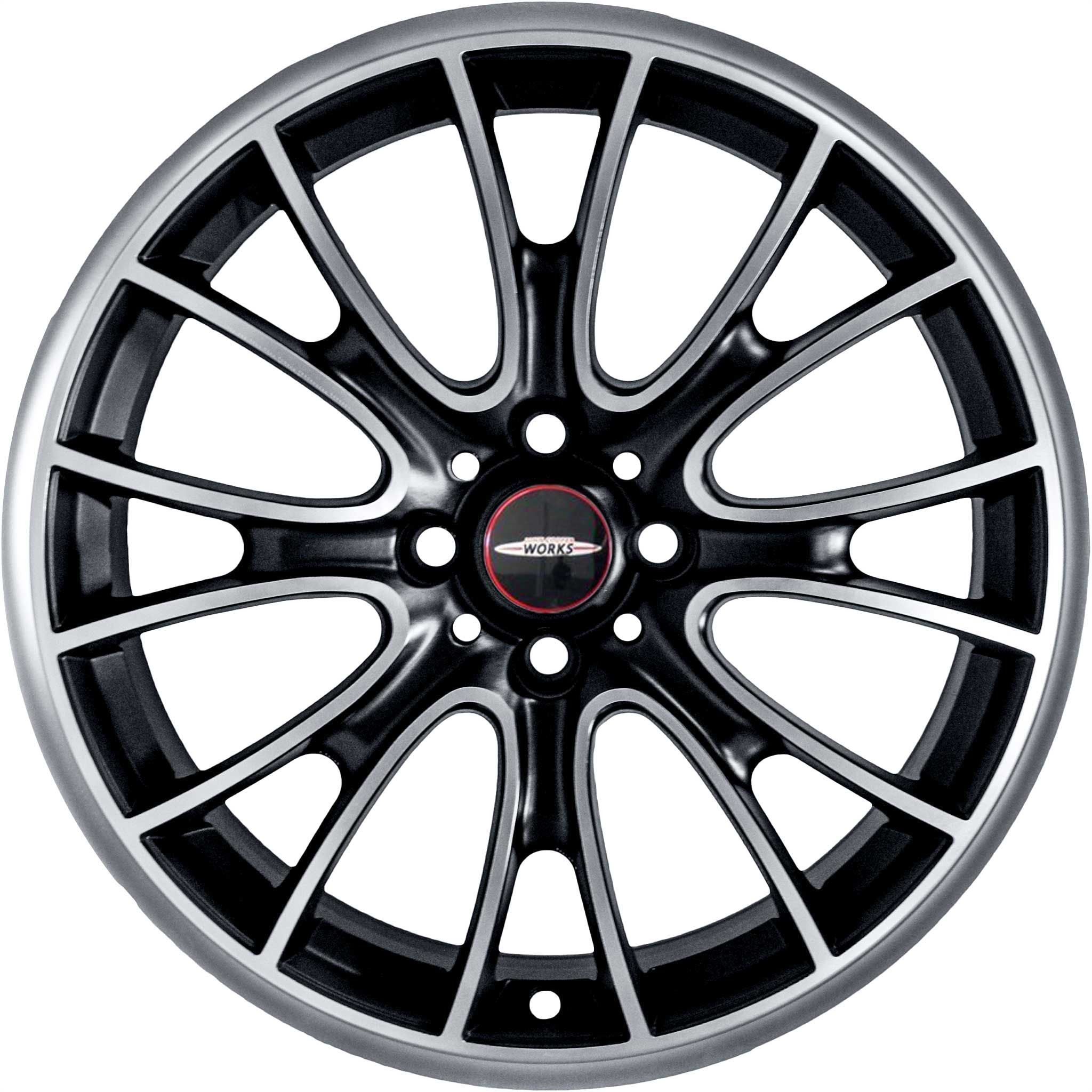 JCW R113 Cross Spoke Black with Bright Turned Alloy Wheel Product Image #1