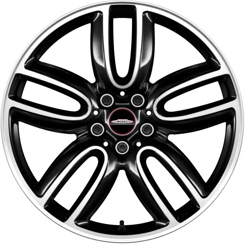 JCW 523 Course Spoke Black with Bright Turned Alloy Wheel Product Image #1