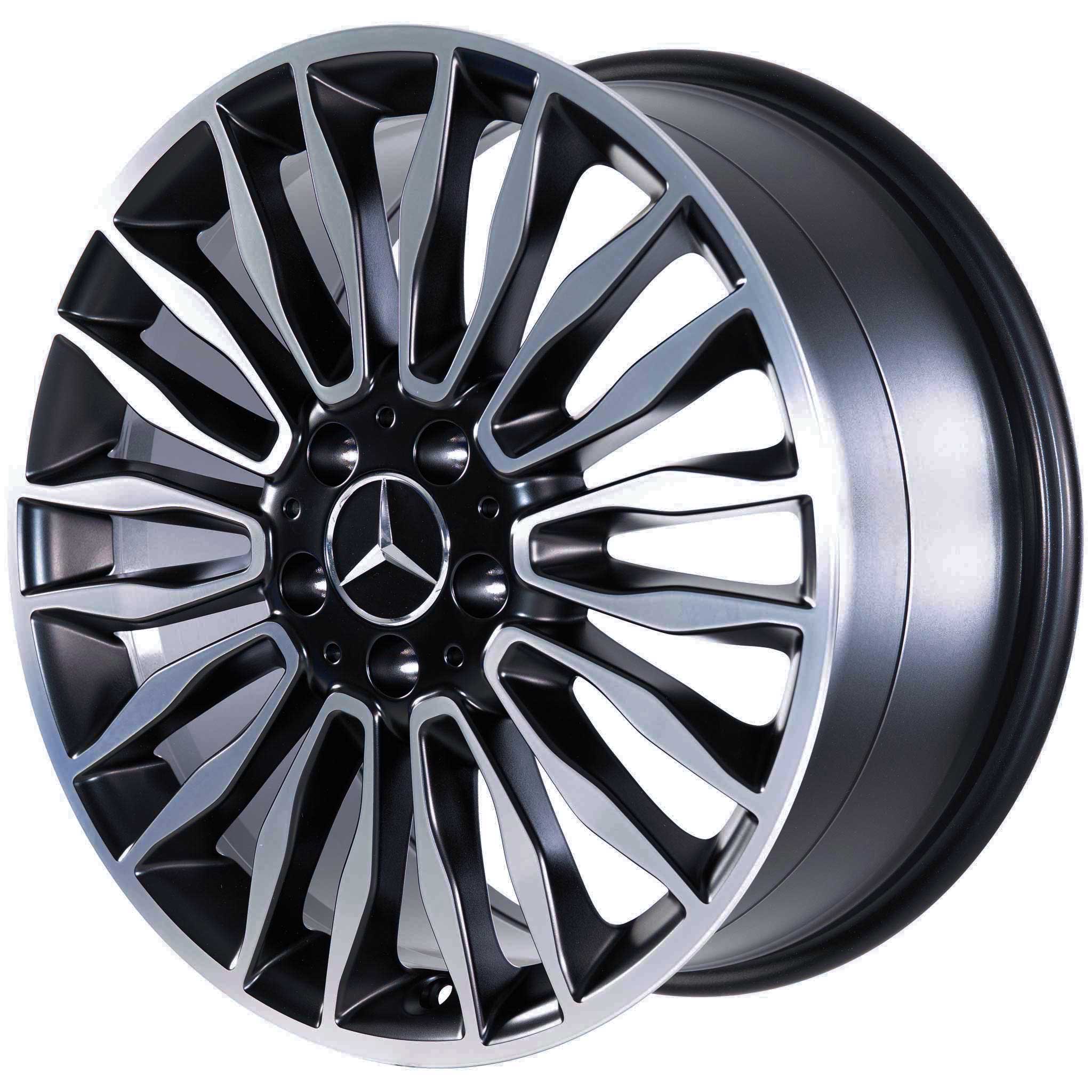 Mercedes Multispoke [205-18] Matt Black with High Sheen Alloy Wheel Product Image #2