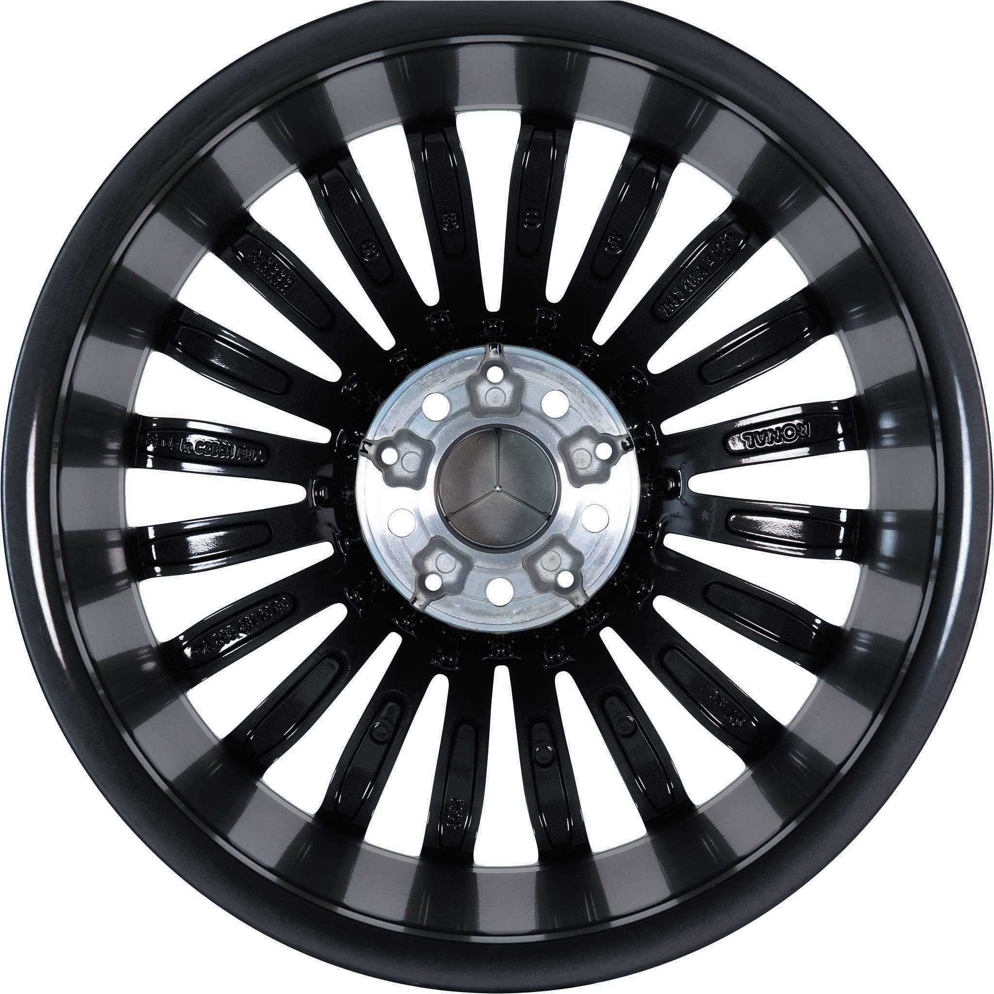 Mercedes Multispoke [205-18] Matt Black with High Sheen Alloy Wheel Product Image #3