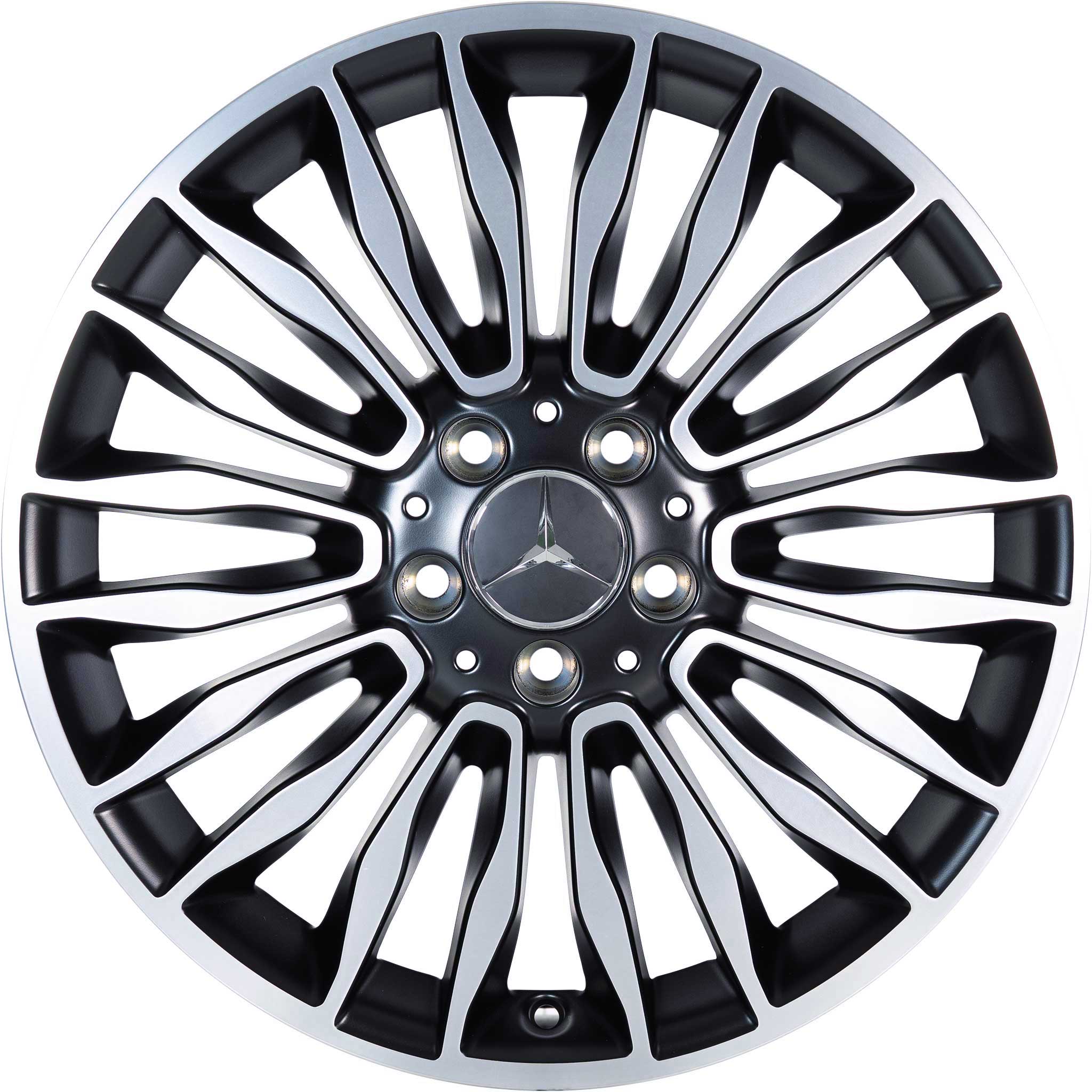 Mercedes Multispoke [205-18] Matt Black with High Sheen Alloy Wheel Product Image #1