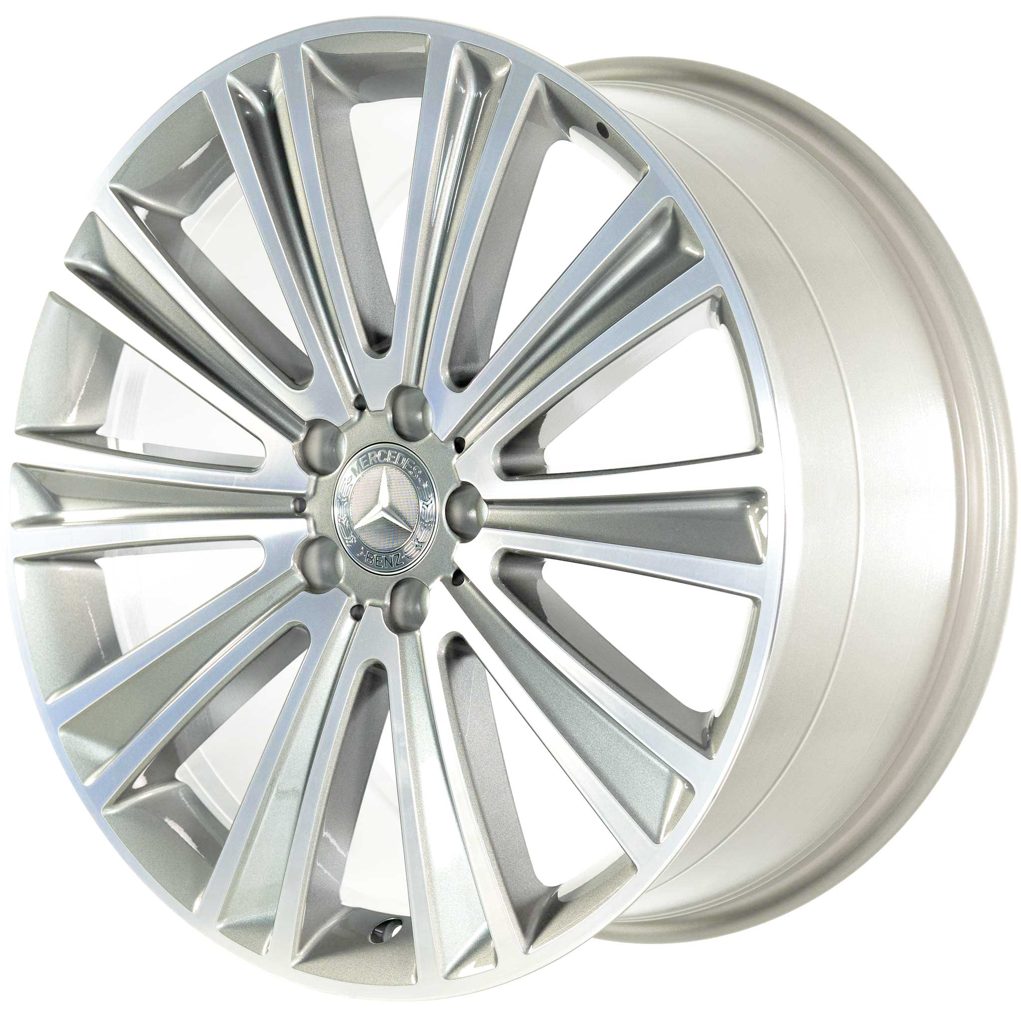 Mercedes 10 Spoke [222-20] Palladium Silver with High Sheen Alloy Wheel Product Image #2