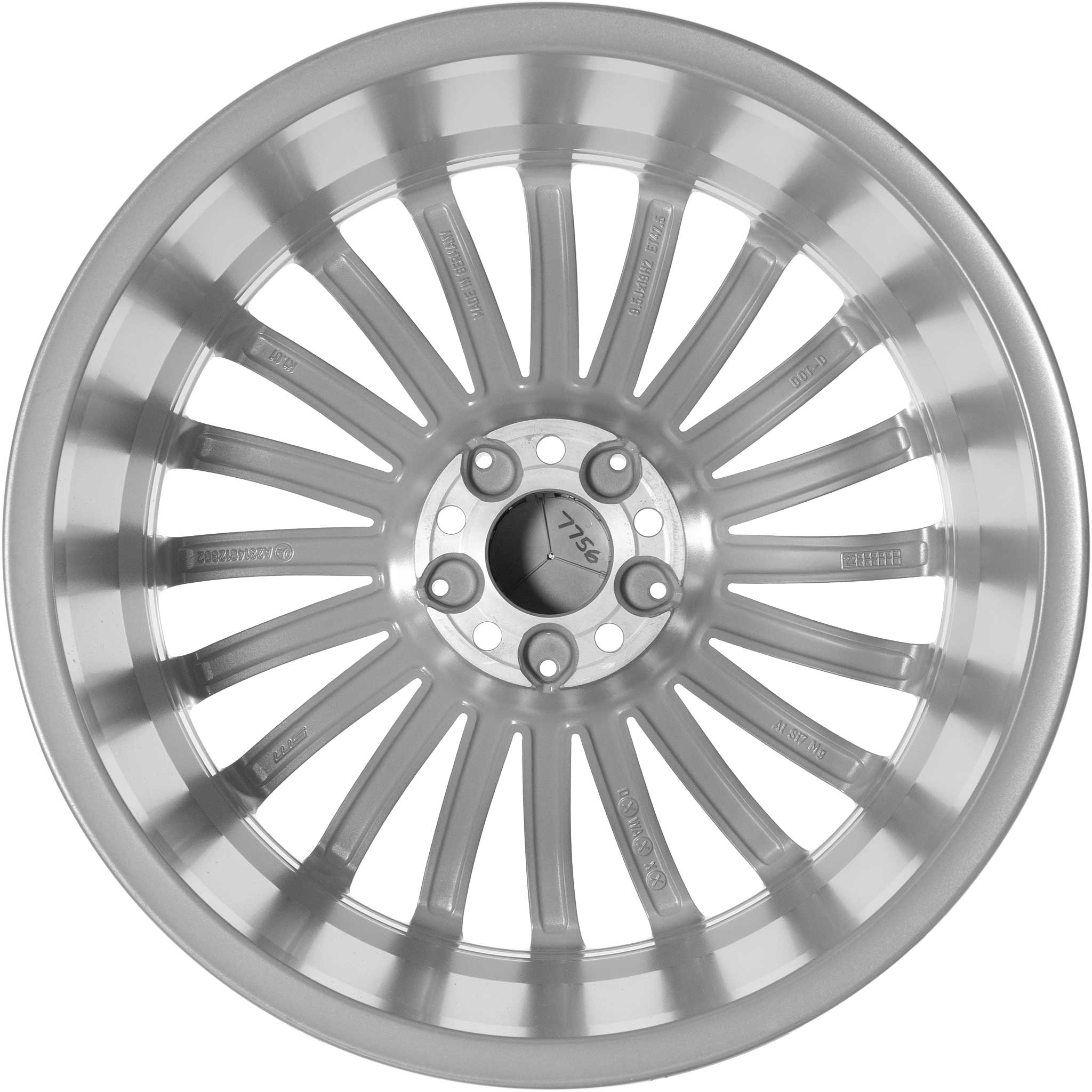 Mercedes Multispoke [231-19] Palladium Silver with High Sheen Alloy Wheel Product Image #3