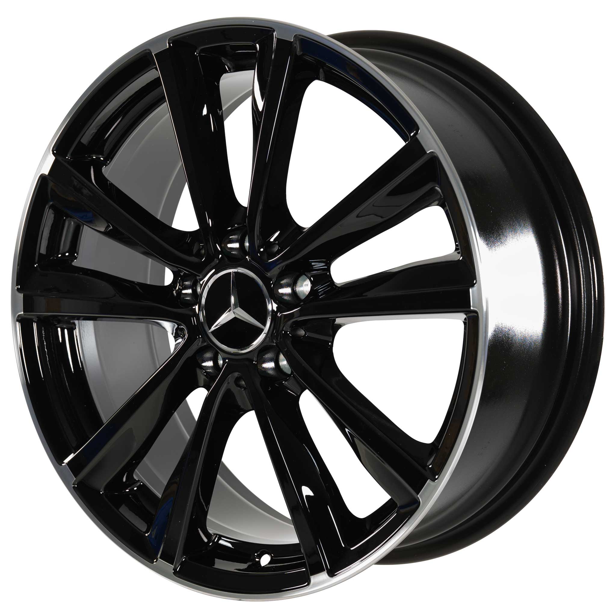 Mercedes 5 Twin Spoke [246-18] Gloss Black with High Sheen Rim Edge Alloy Wheel Product Image #2