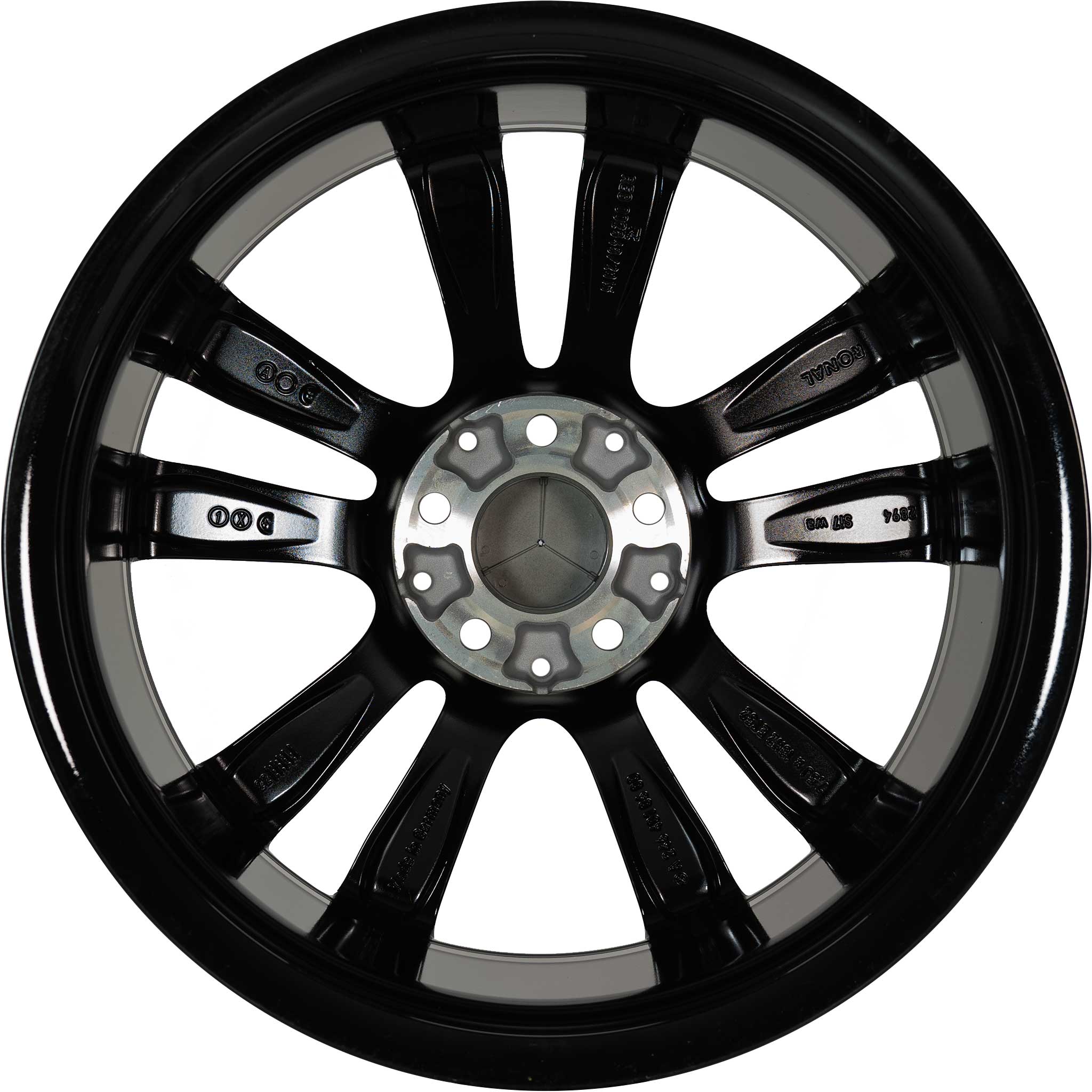 Mercedes 5 Twin Spoke [246-18] Gloss Black with High Sheen Rim Edge Alloy Wheel Product Image #3
