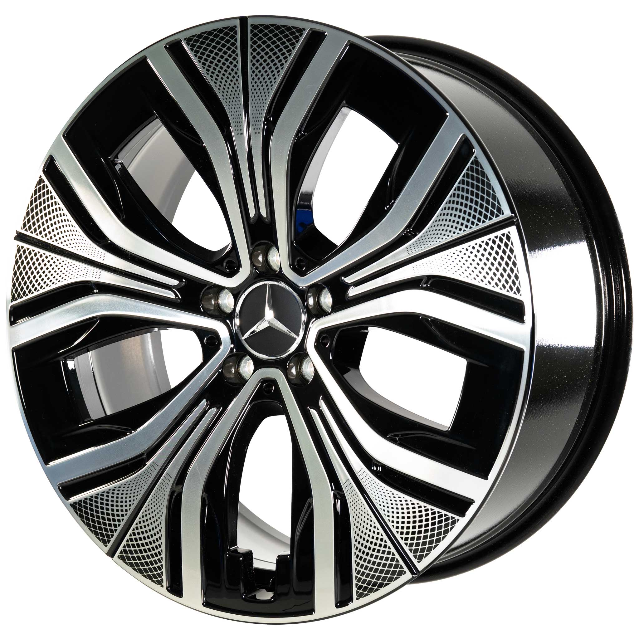 Mercedes 5 Spoke [294-20] Black and Black Detail with High Sheen Alloy Wheel Product Image #2