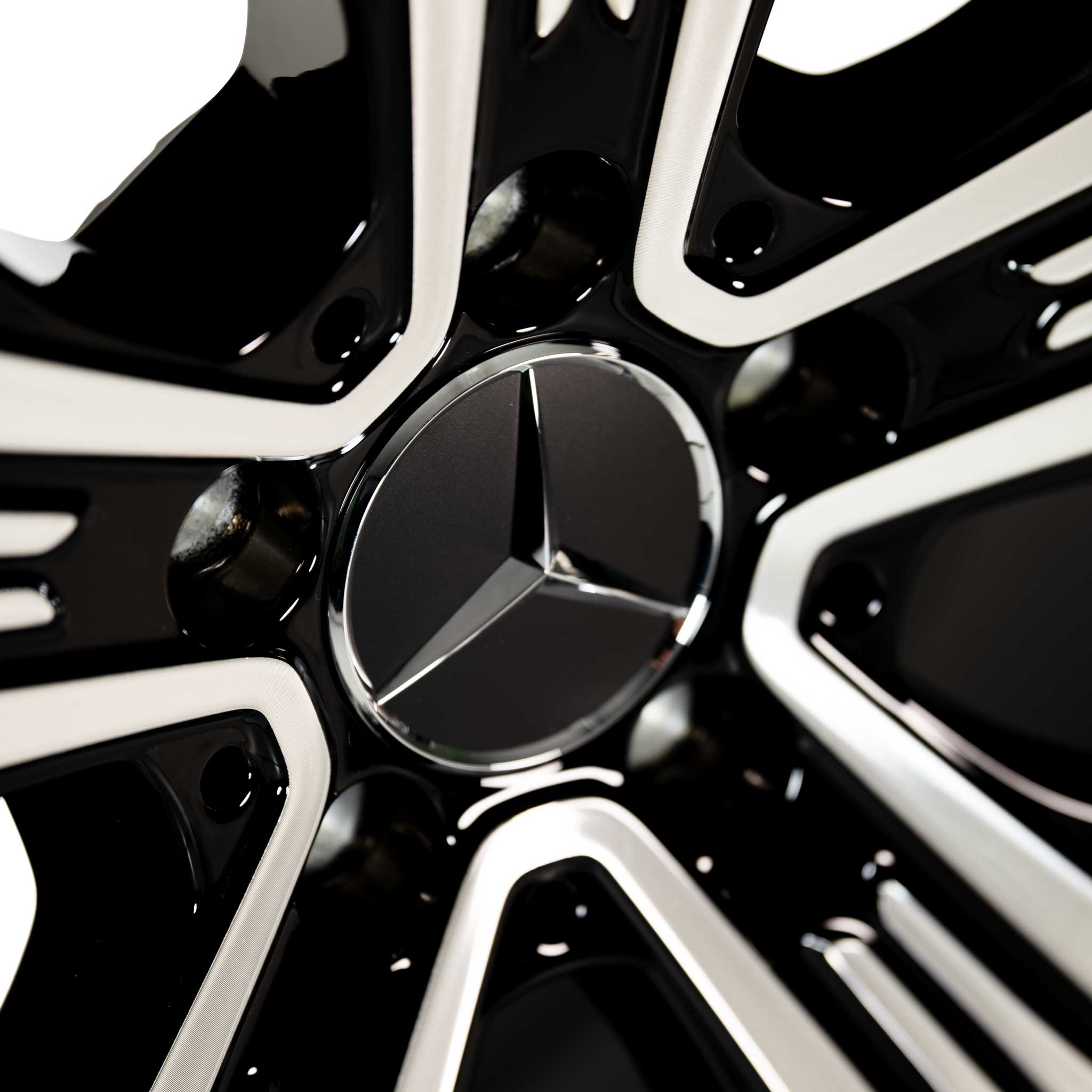 Mercedes 5 Spoke [294-20] Black and Black Detail with High Sheen Alloy Wheel Product Image #4