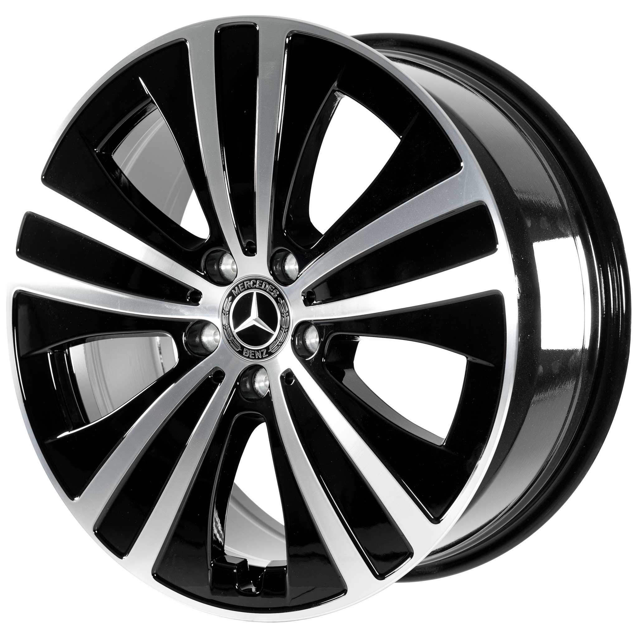 Mercedes 5 Spoke [295-19] Gloss Back with High Sheen Alloy Wheel Product Image #2