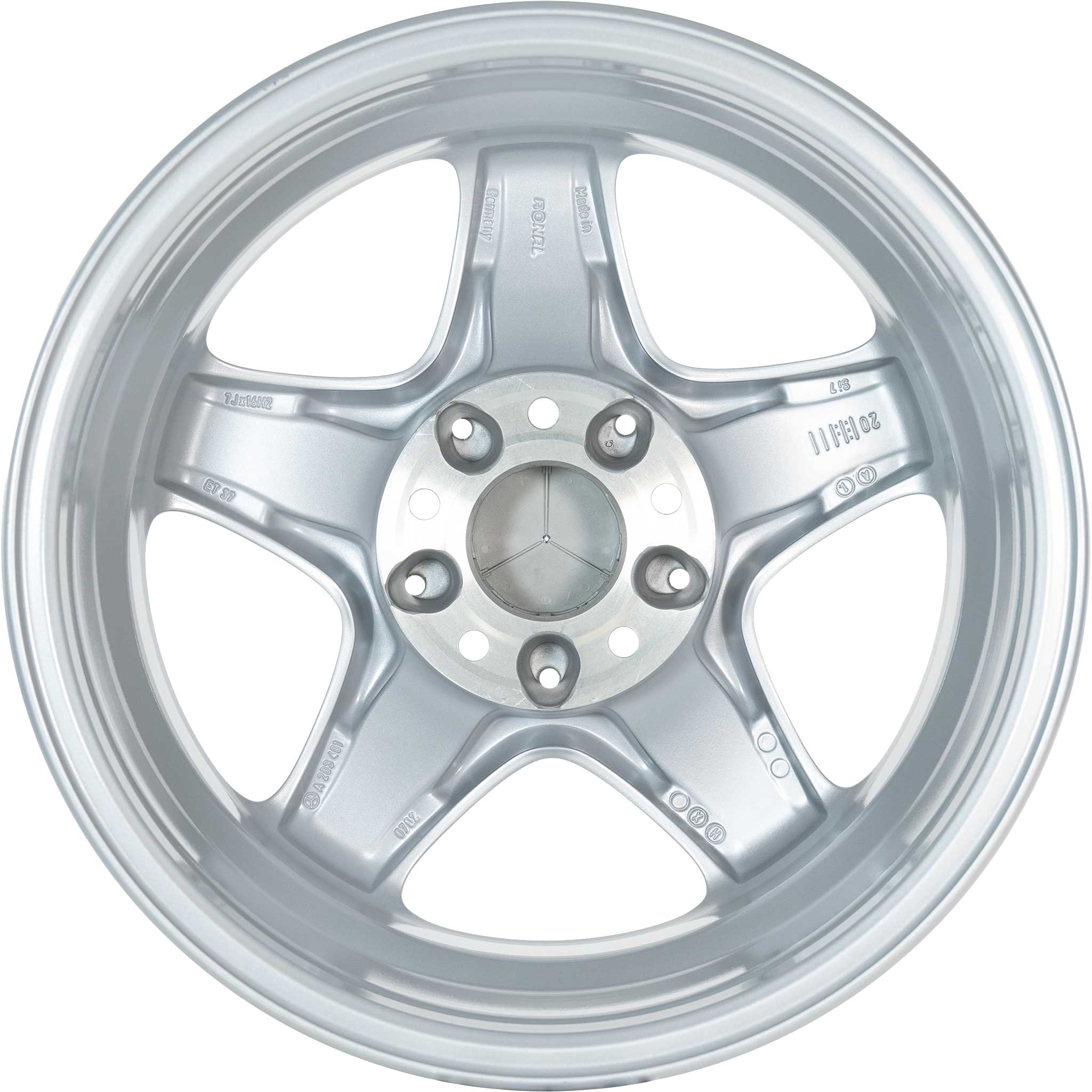 Mercedes Algieba [203-16] Standard Silver with High Sheen Alloy Wheel Product Image #3