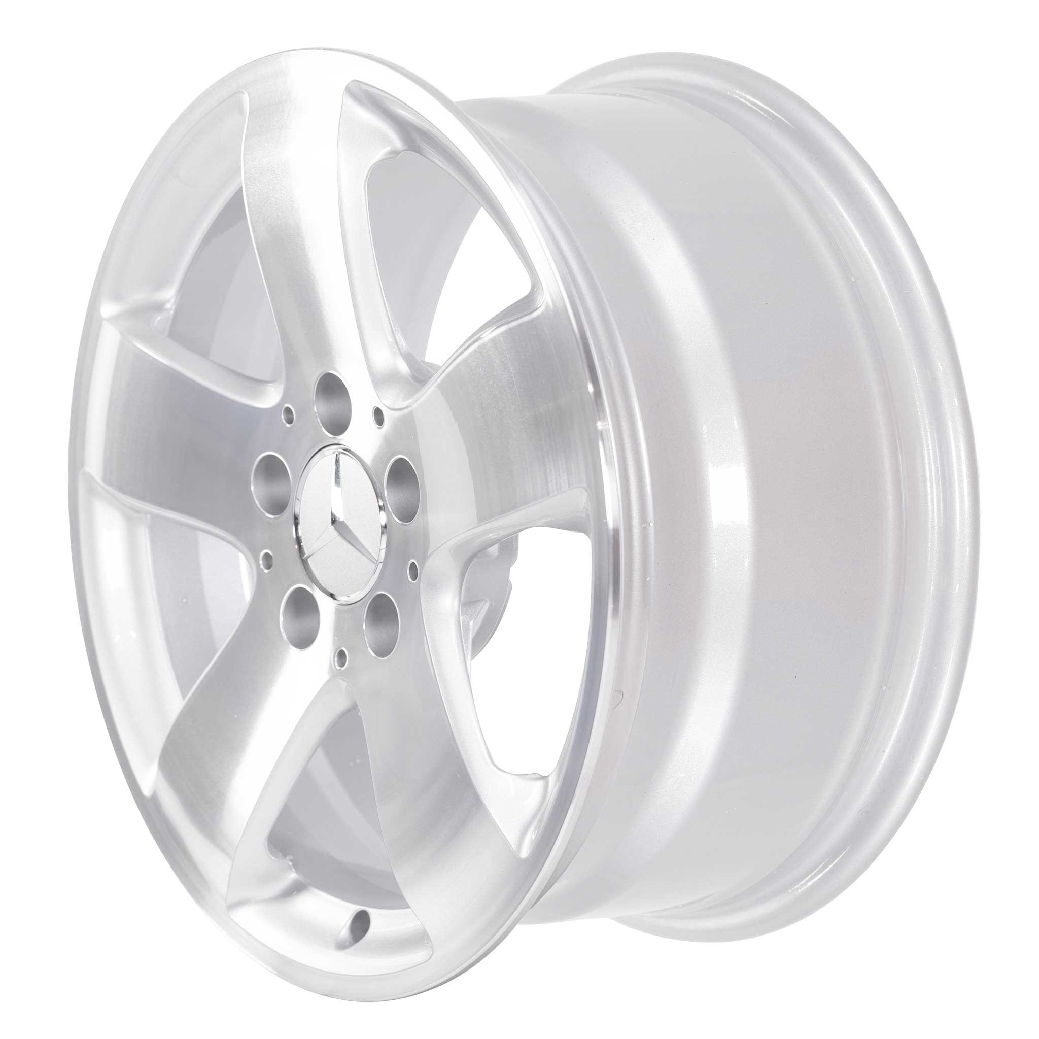 Mercedes Rucha [211-17] Standard Silver with High Sheen Alloy Wheel Product Image #2