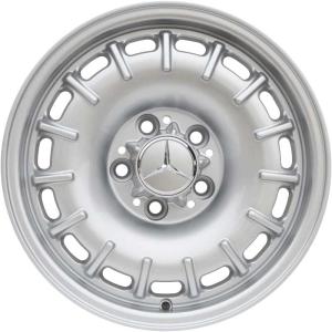 Mercedes 15 Hole Baroque [126-14] Standard Silver Alloy Wheel for Mercedes SL C107 - Sizes 14in