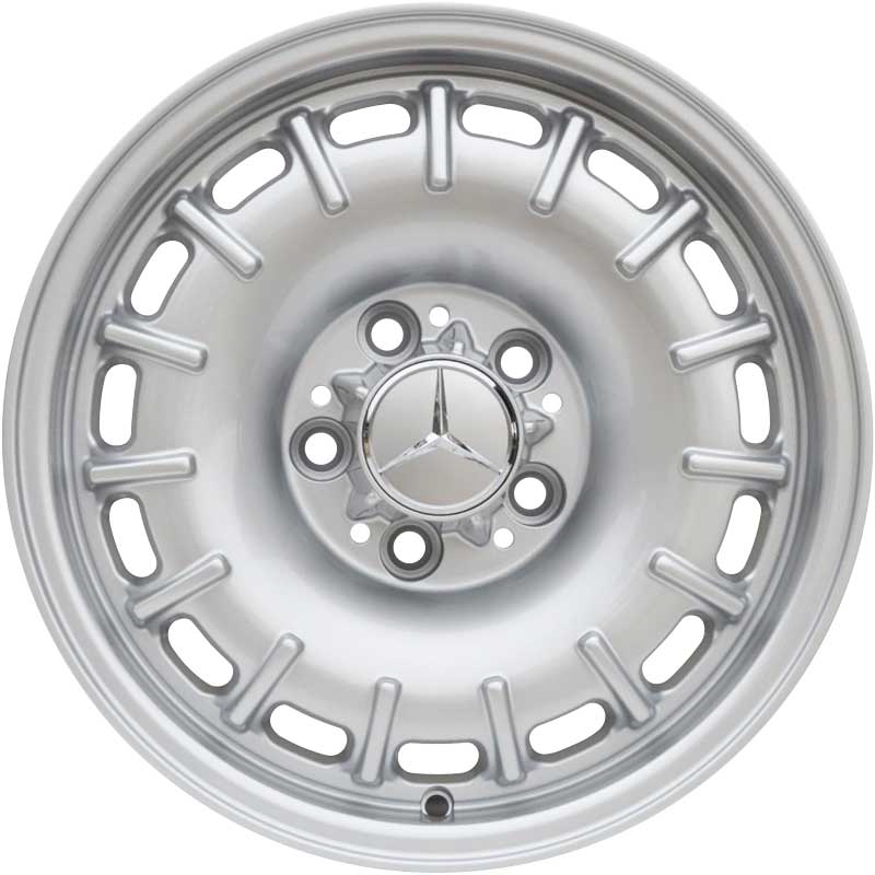 Mercedes 15 Hole Baroque [126-14] Standard Silver Alloy Wheel Product Image #1