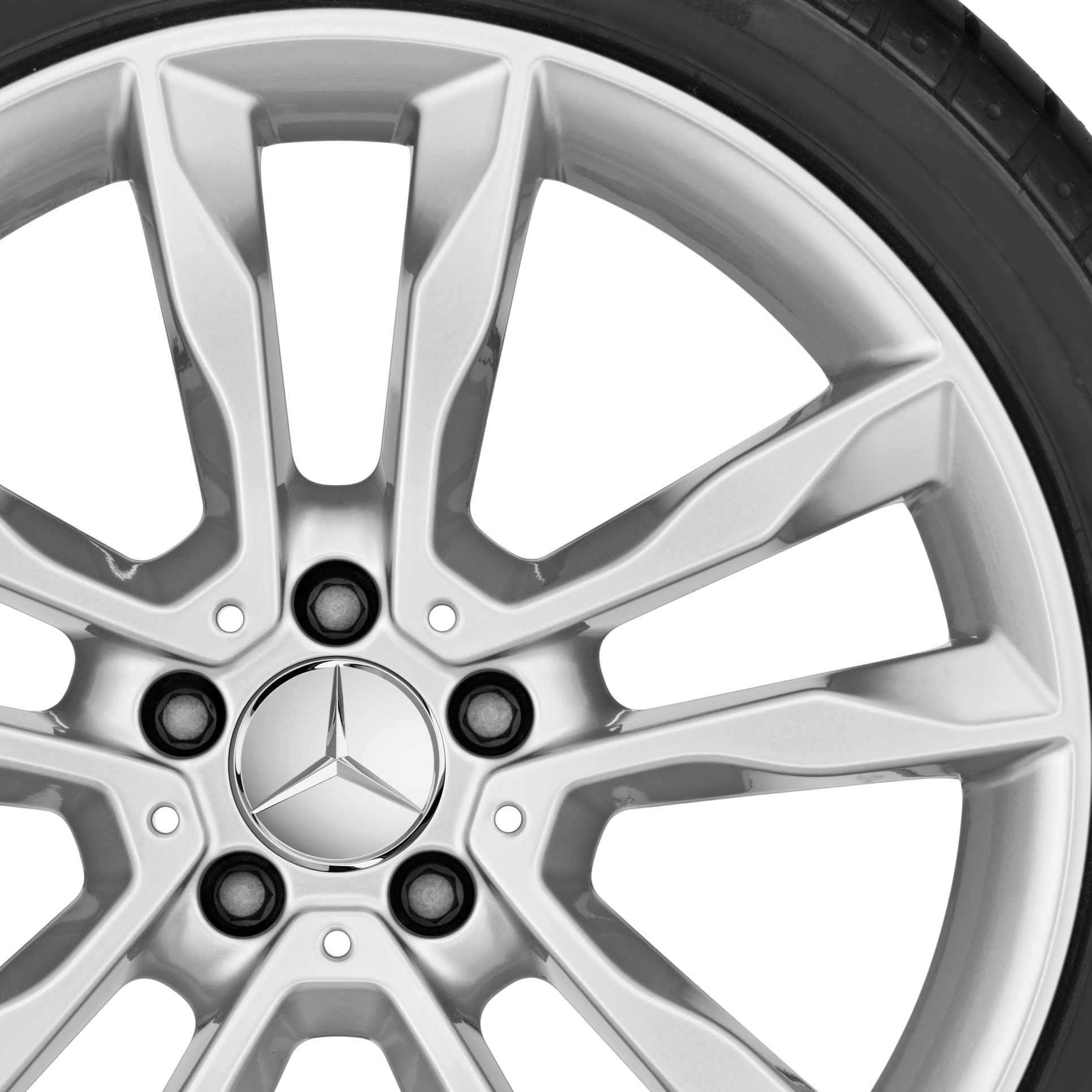 Mercedes 5 Twin Spoke [156-19] Vanadium Silver Alloy Wheel Product Image #2