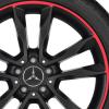 Mercedes 5 Twin Spoke [156-19] Matt Black with Red Rim Edge Wheel Img 2