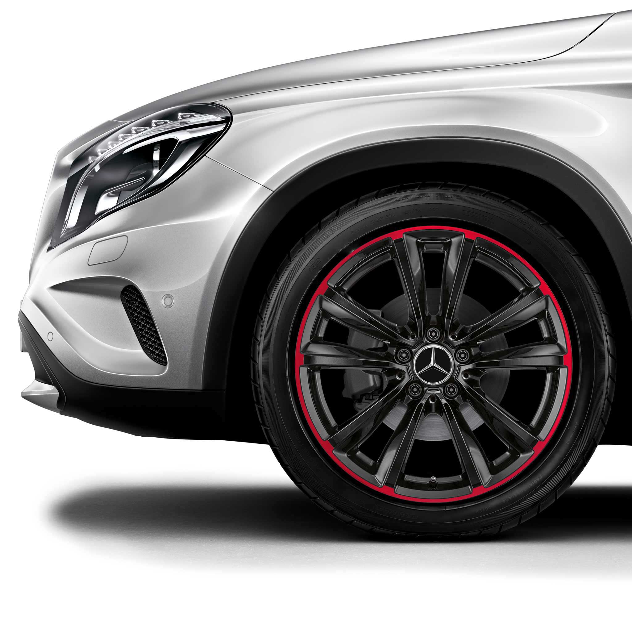 Mercedes 5 Twin Spoke [156-19] Matt Black with Red Rim Edge Alloy Wheel Product Image #3