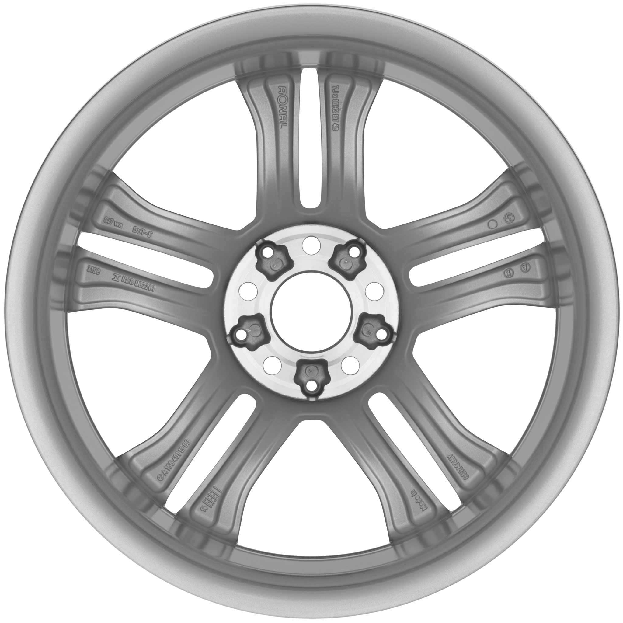 Mercedes 5 Twin Spoke [156-18] Vanadium Silver Alloy Wheel Product Image #3