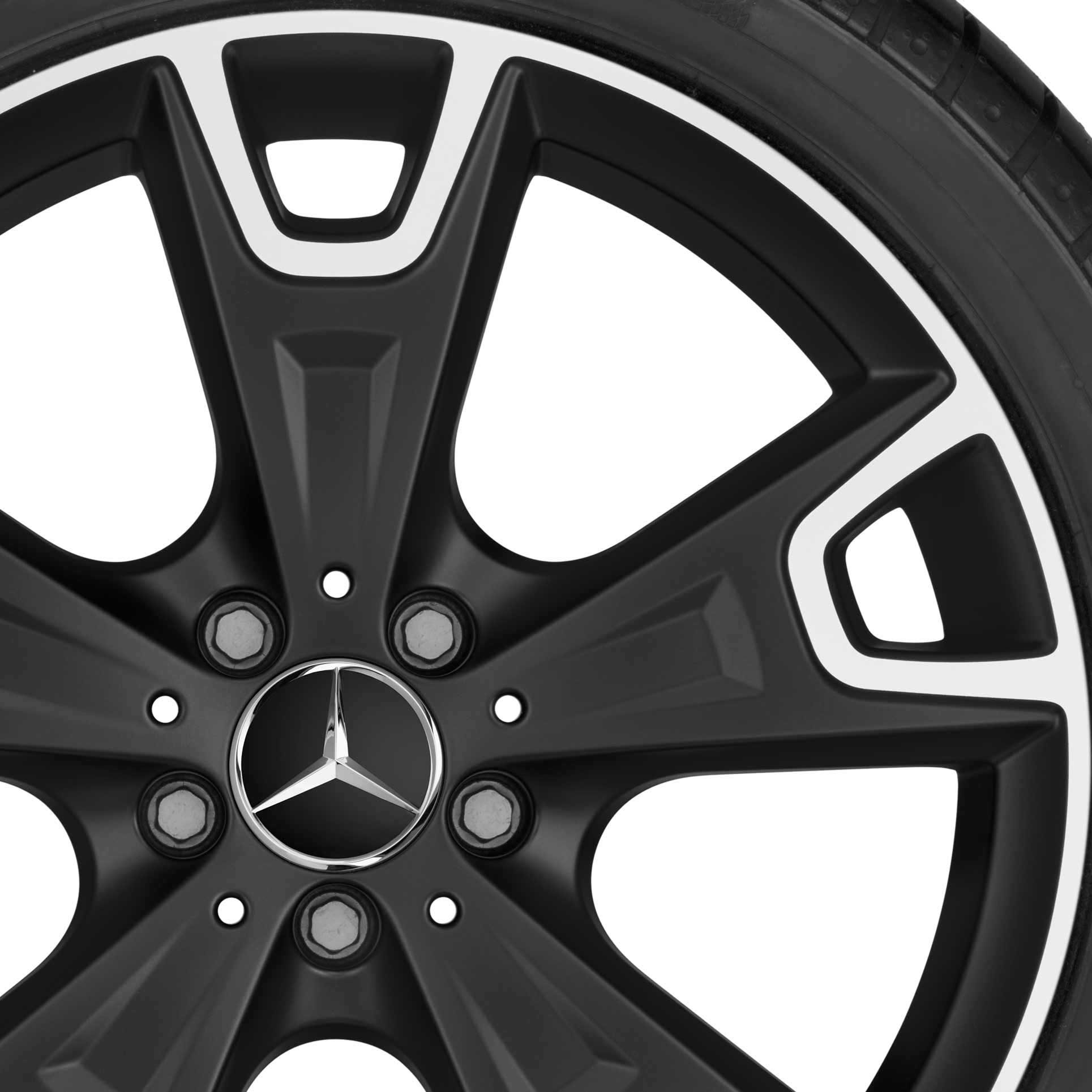Mercedes 5 Y Spoke [156-19] Matt Black with High Sheen Alloy Wheel Product Image #2