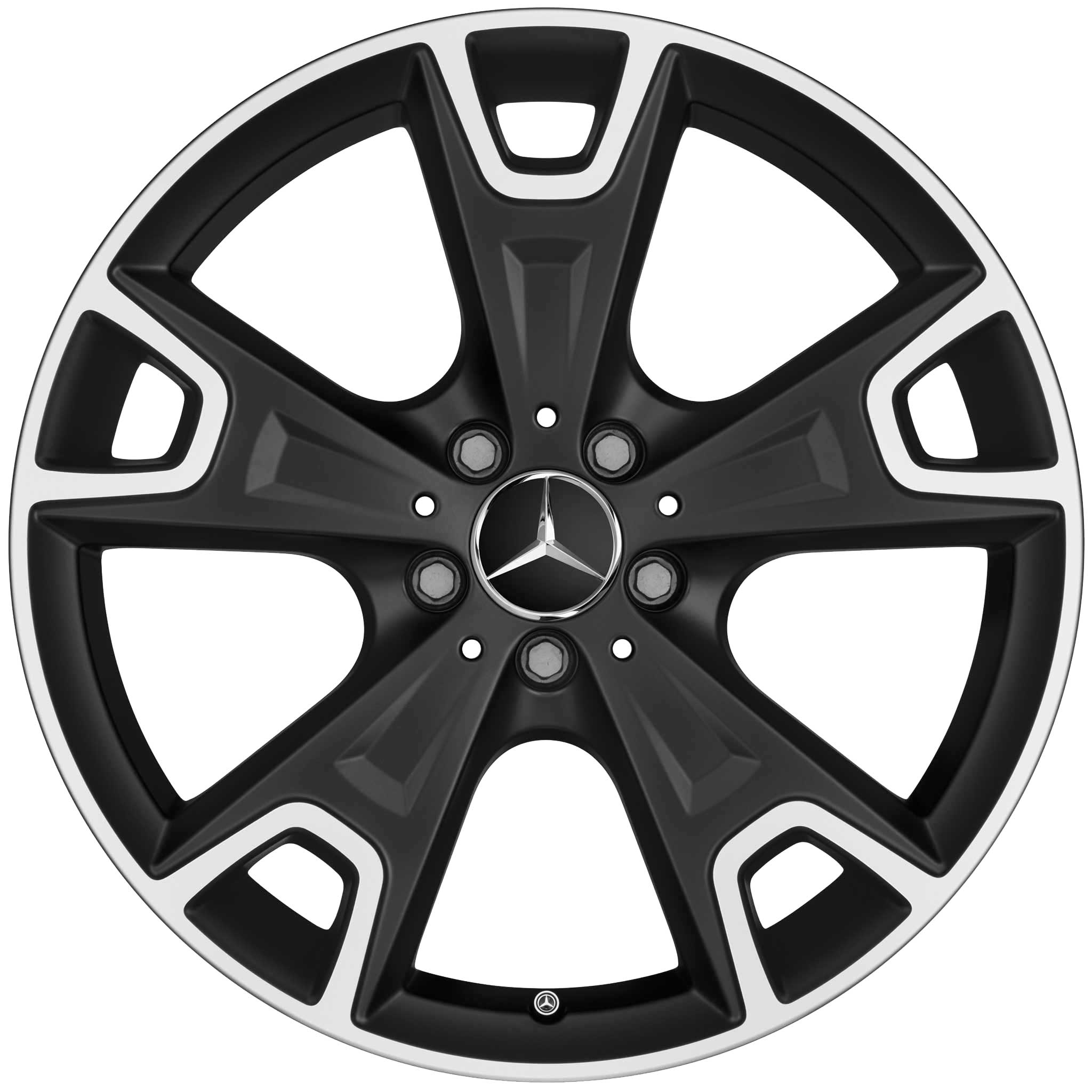 Mercedes 5 Y Spoke [156-19] Matt Black with High Sheen Alloy Wheel Product Image #1