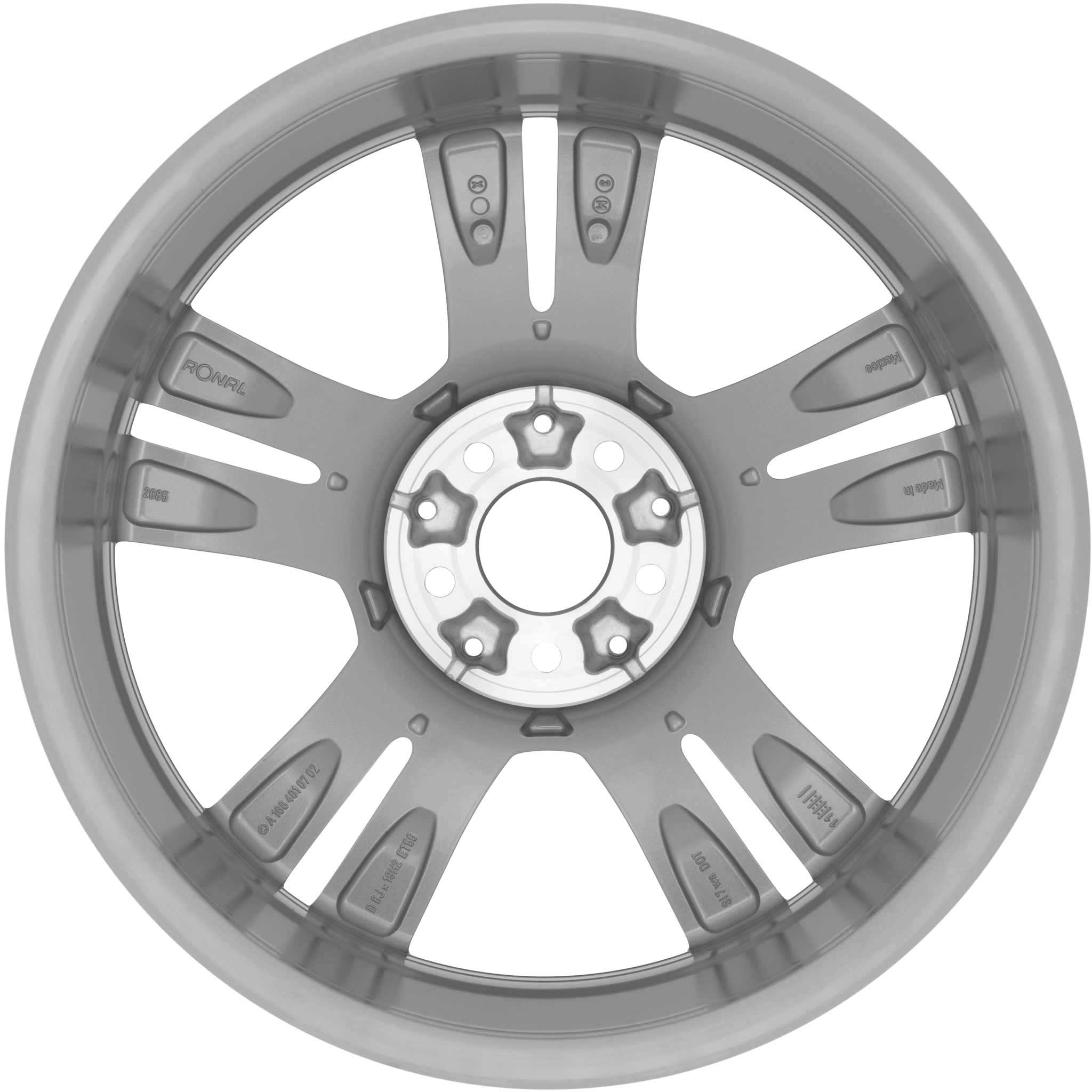 Mercedes 5 Twin Spoke [166-19] Titanium Silver Alloy Wheel Product Image #3