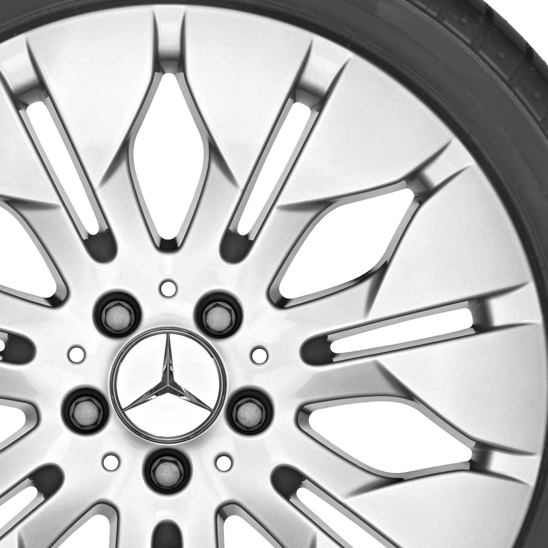 Mercedes 7 Twin Spoke [166-18] Titanium Silver Alloy Wheel Product Image #2