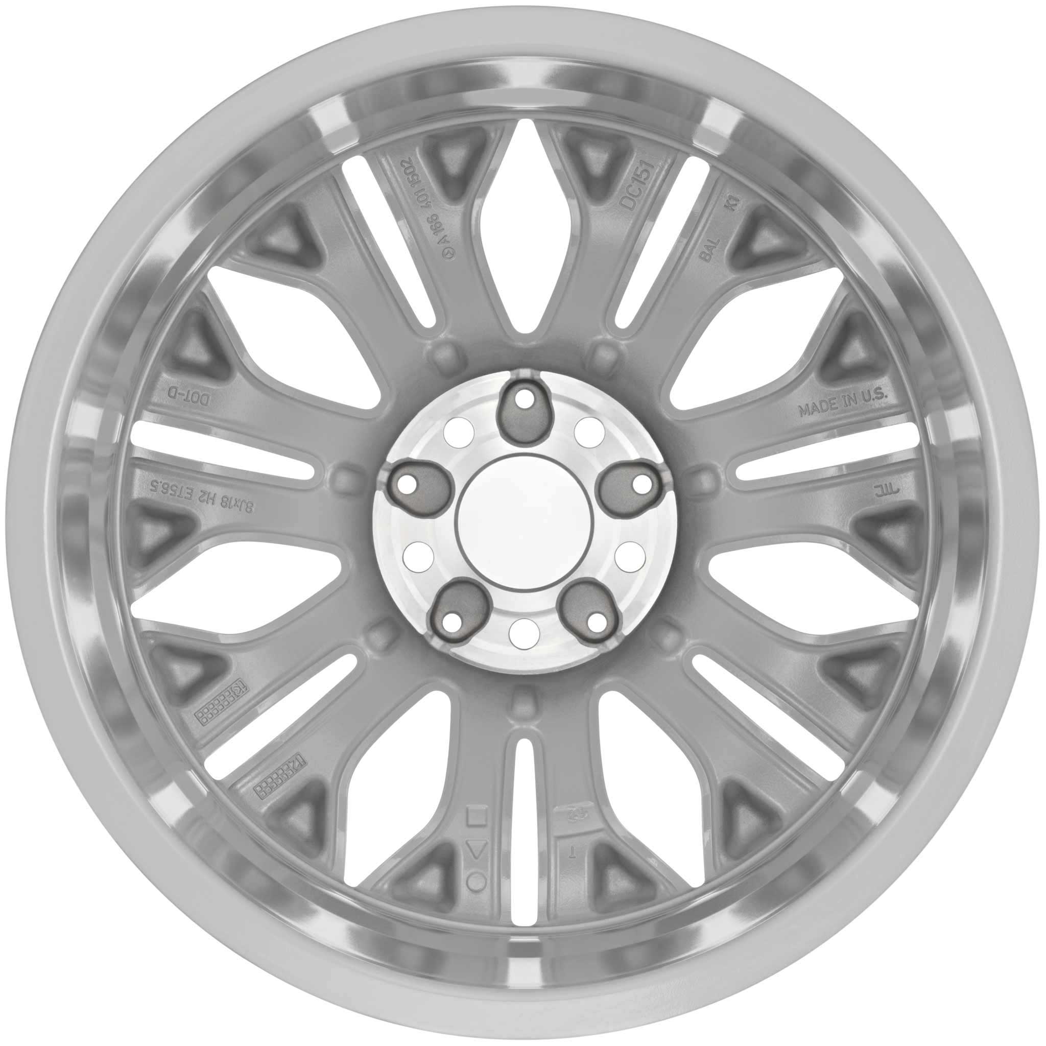 Mercedes 7 Twin Spoke [166-18] Titanium Silver Alloy Wheel Product Image #3