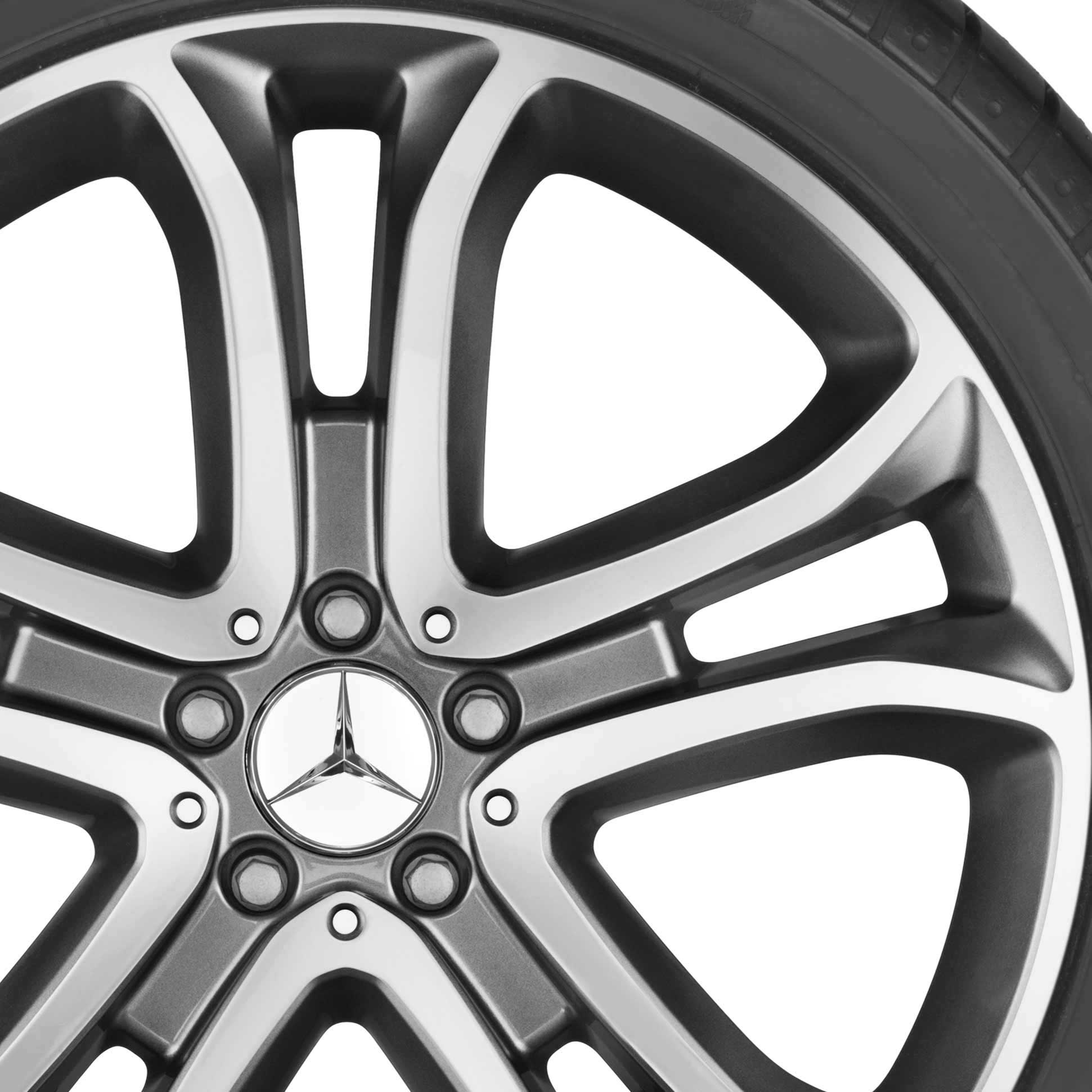 Mercedes 5 Twin Spoke [166-21] Himalaya Grey with High Sheen Alloy Wheel Product Image #2