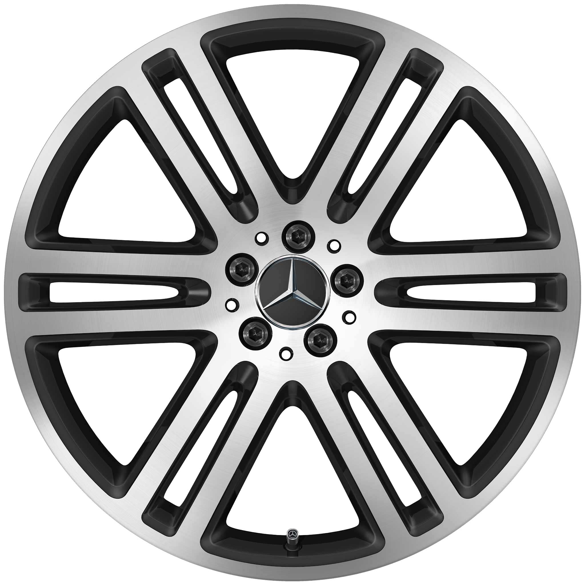 Mercedes 6 Twin Spoke [167-21] Matt Black with High Sheen Alloy Wheel Product Image #1
