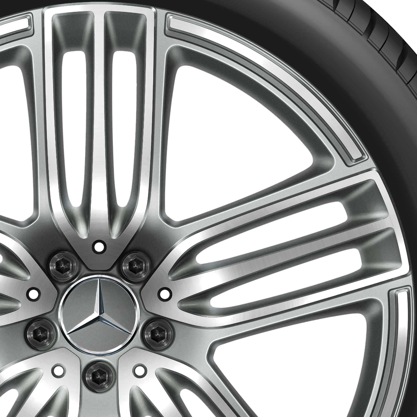 Mercedes 5 Triple Spoke [167-21] Himalaya Grey with High Sheen Alloy Wheel Product Image #2