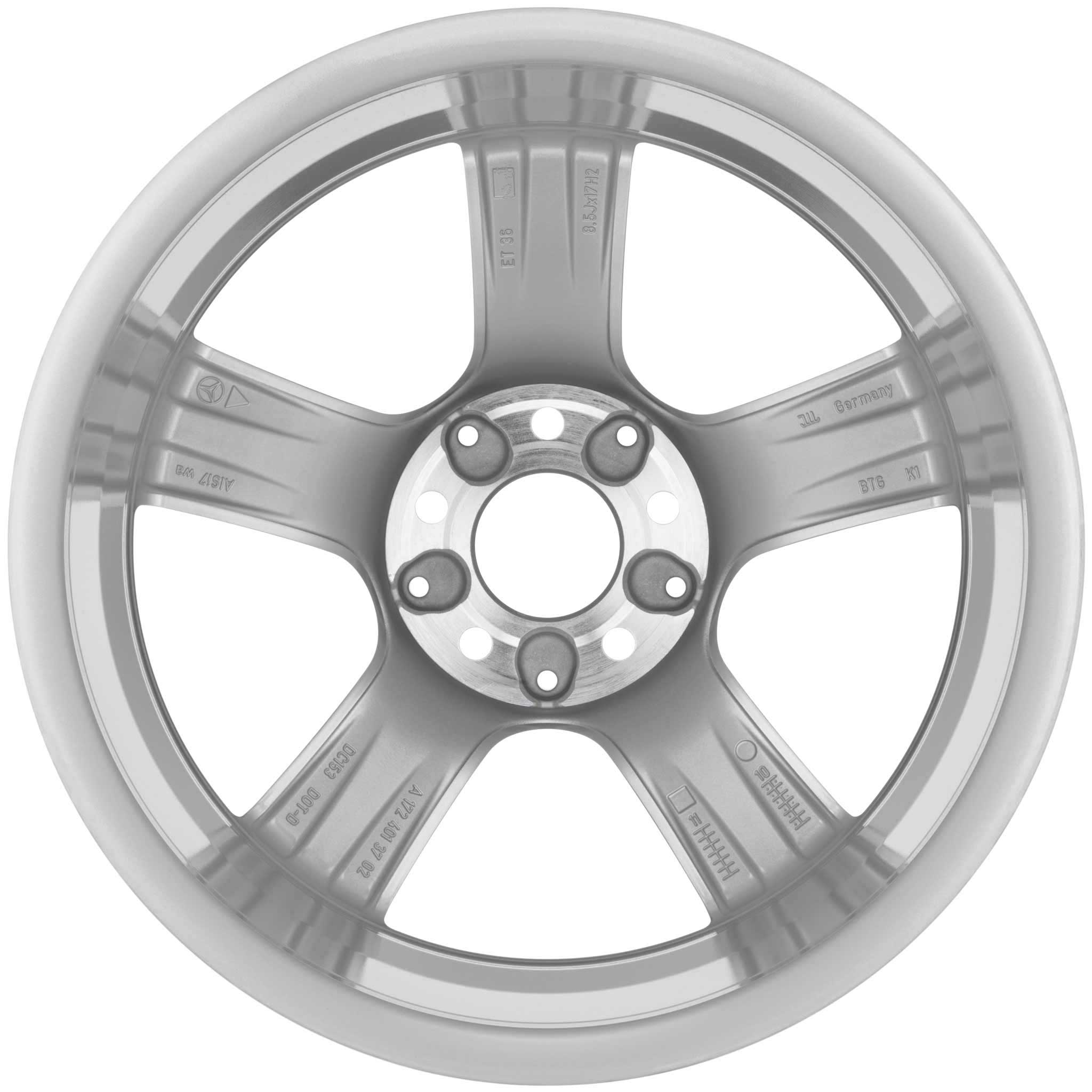 Mercedes 5 Spoke [172-16] Titanium Silver Alloy Wheel Product Image #2