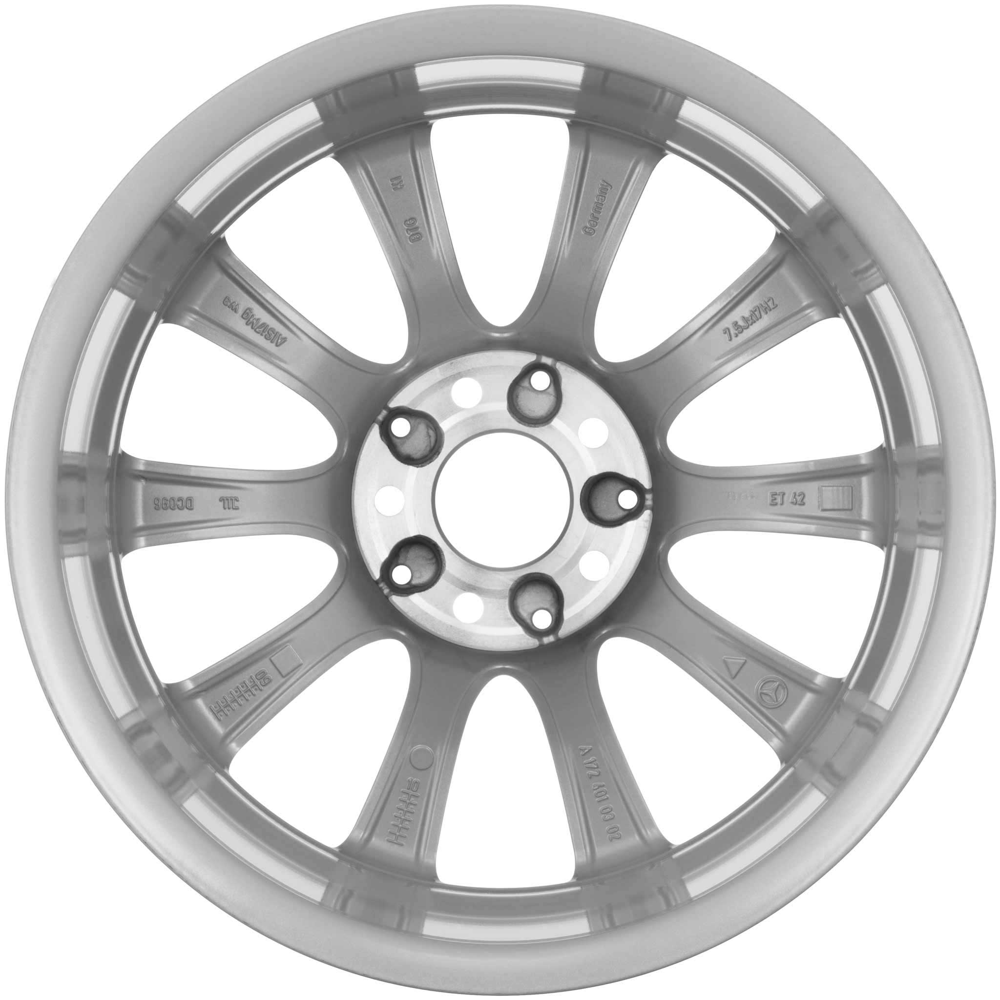 Mercedes 10 Spoke [172-17] Titanium Silver Alloy Wheel Product Image #2