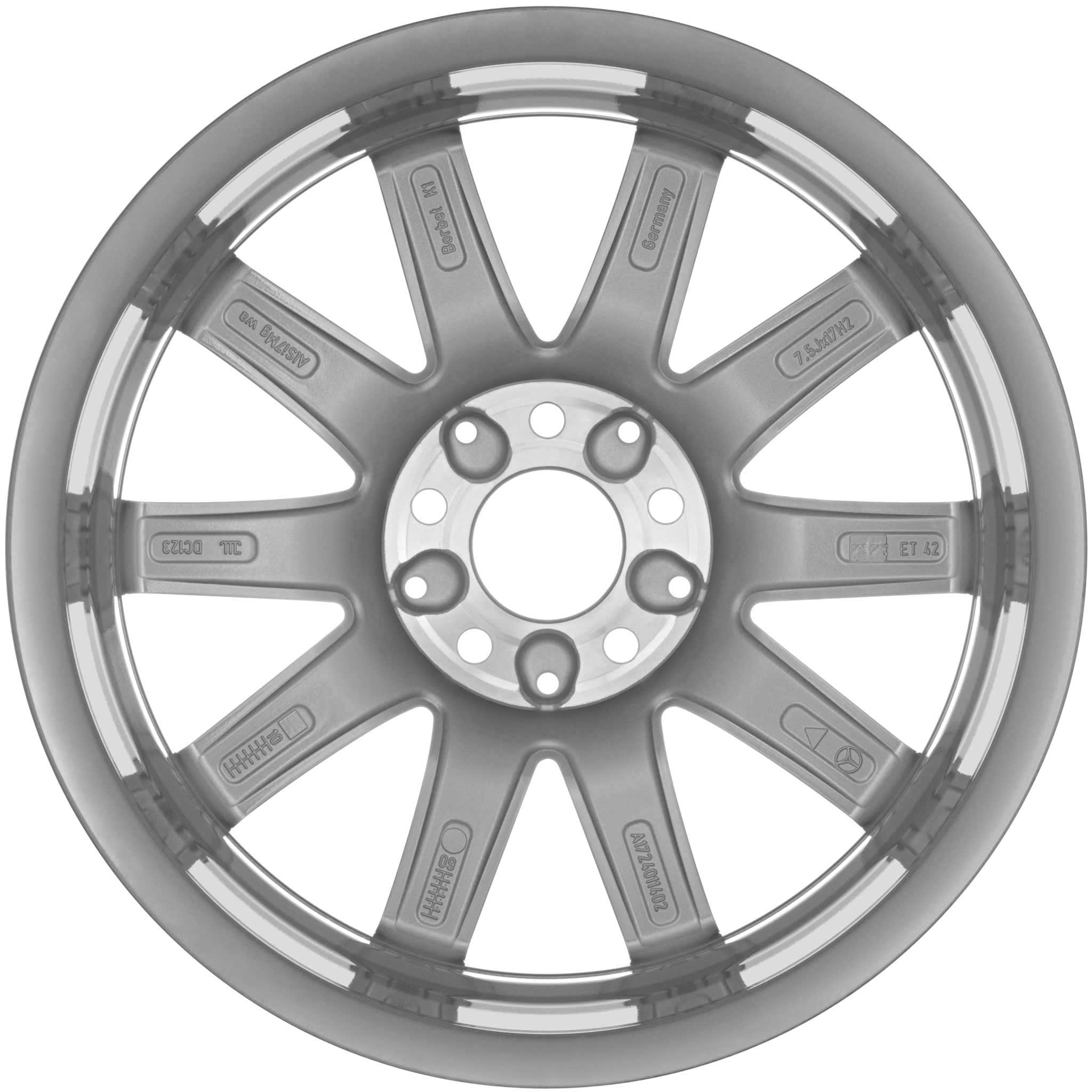 Mercedes 10 Spoke [172-17] Palladium Silver with High Sheen Alloy Wheel Product Image #2
