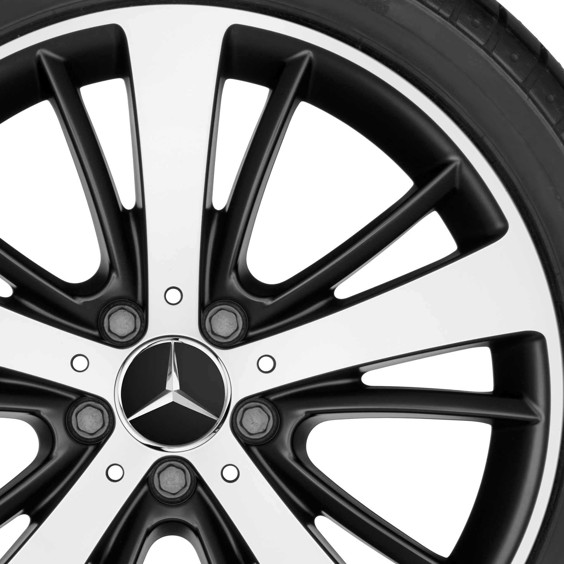 Mercedes 5 Spoke [172-18] Matt Black with High Sheen Alloy Wheel Product Image #2