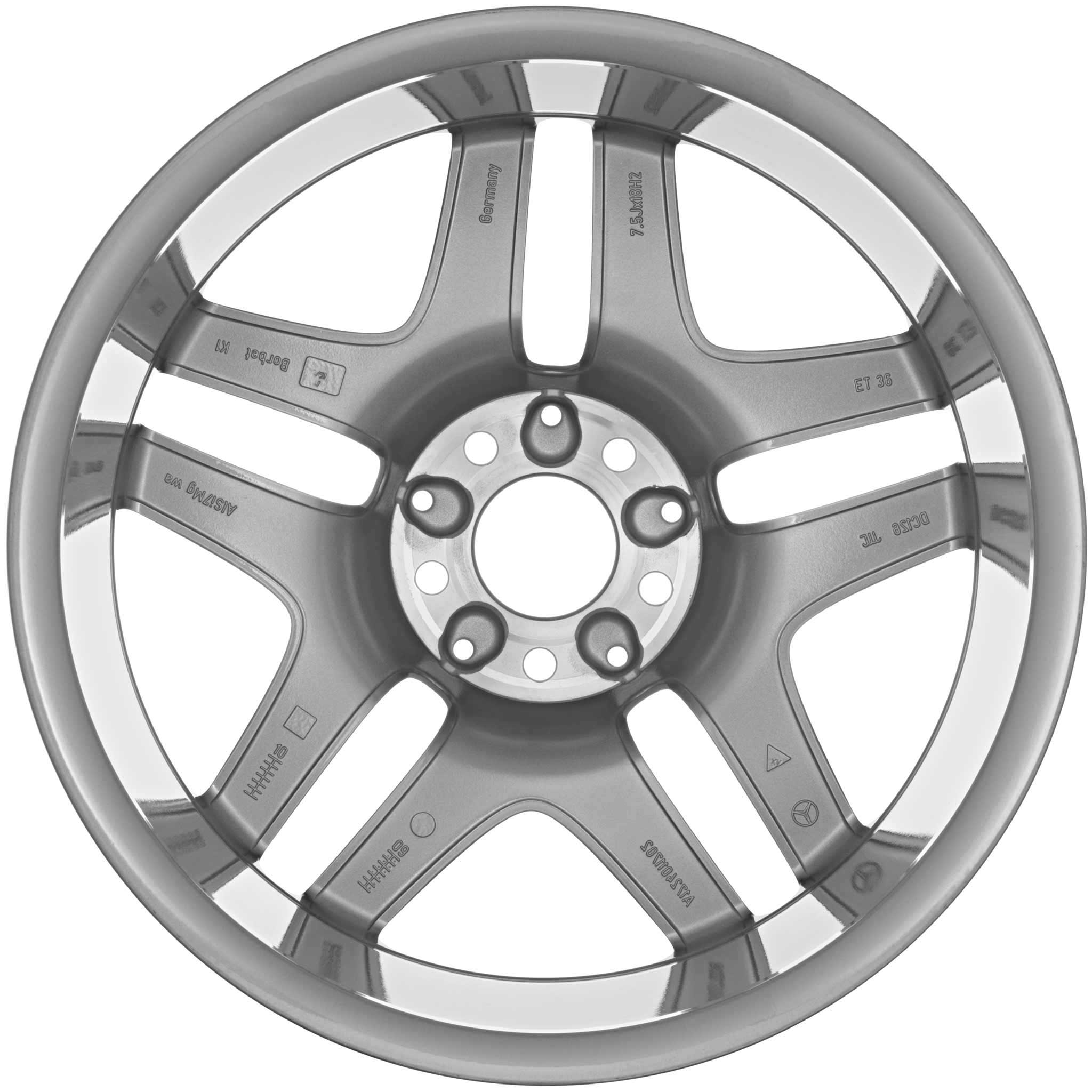 Mercedes 5 Spoke [172-18] Palladium Silver with High Sheen Alloy Wheel Product Image #2