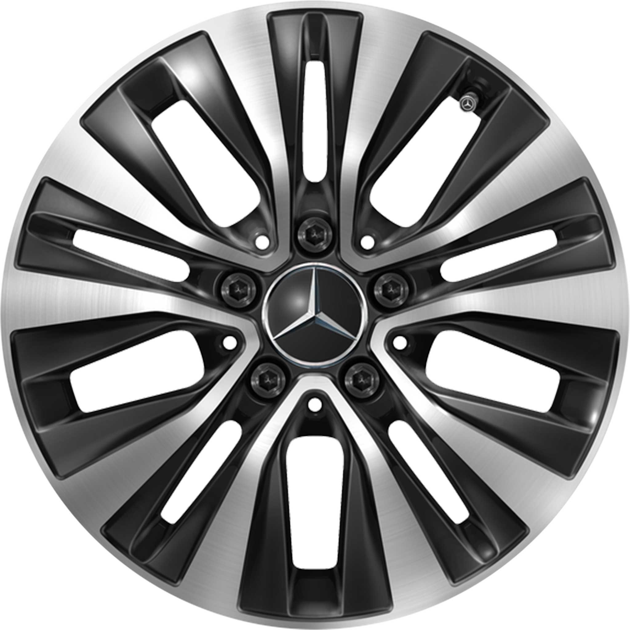 Mercedes 5 Twin Spoke [177-16] Gloss Back with High Sheen Alloy Wheel Product Image #1