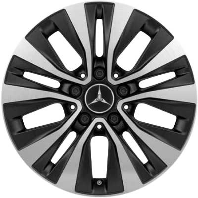 Mercedes 5 Twin Spoke [177-16] Matt Black with High Sheen Alloy Wheel Product Image #1