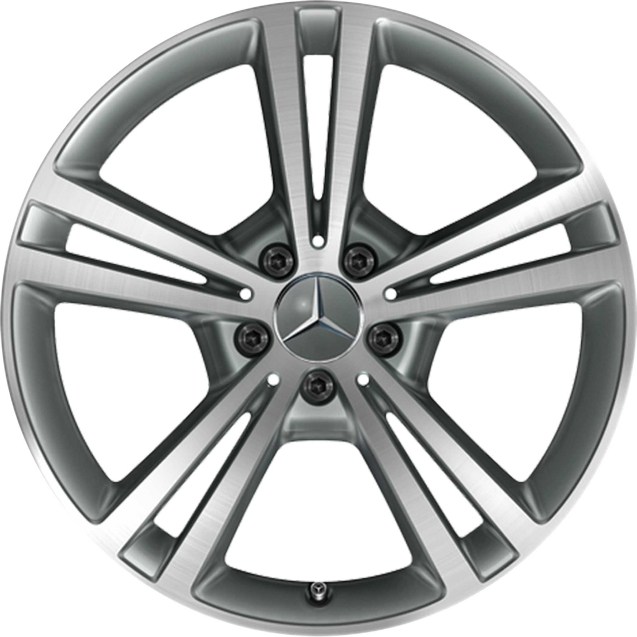Mercedes 5 Twin Spoke [177-19] Himalaya Grey with High Sheen Alloy Wheel Product Image #1