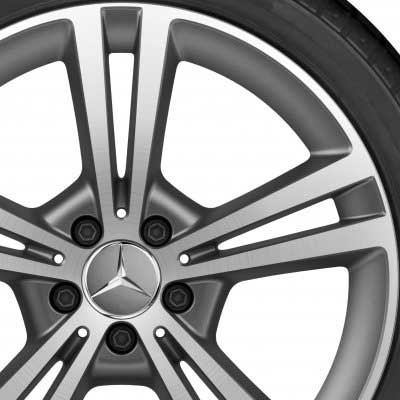 Mercedes 5 Twin Spoke [177-19] Matt Himalaya Grey with High Sheen Alloy Wheel Product Image #2