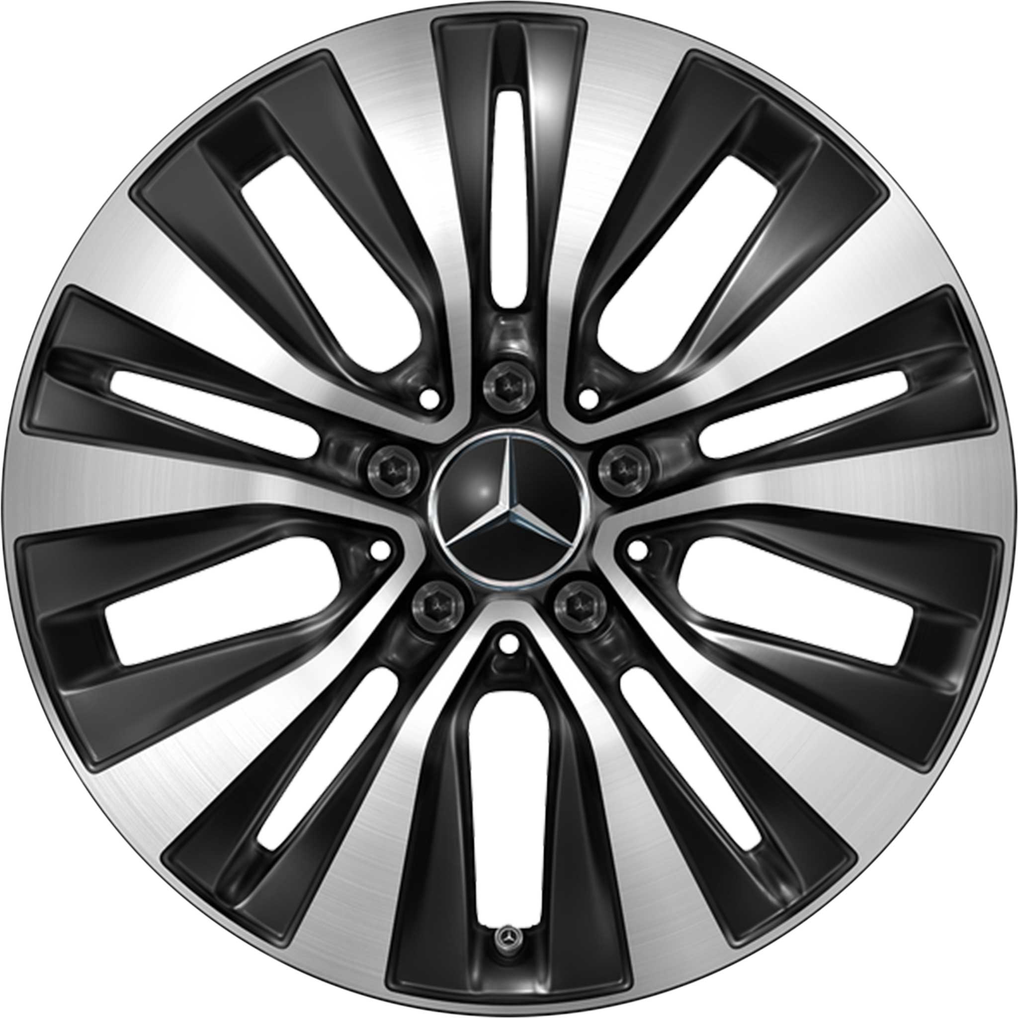 Mercedes 5 Twin Spoke [177-17] Gloss Back with High Sheen Alloy Wheel Product Image #1