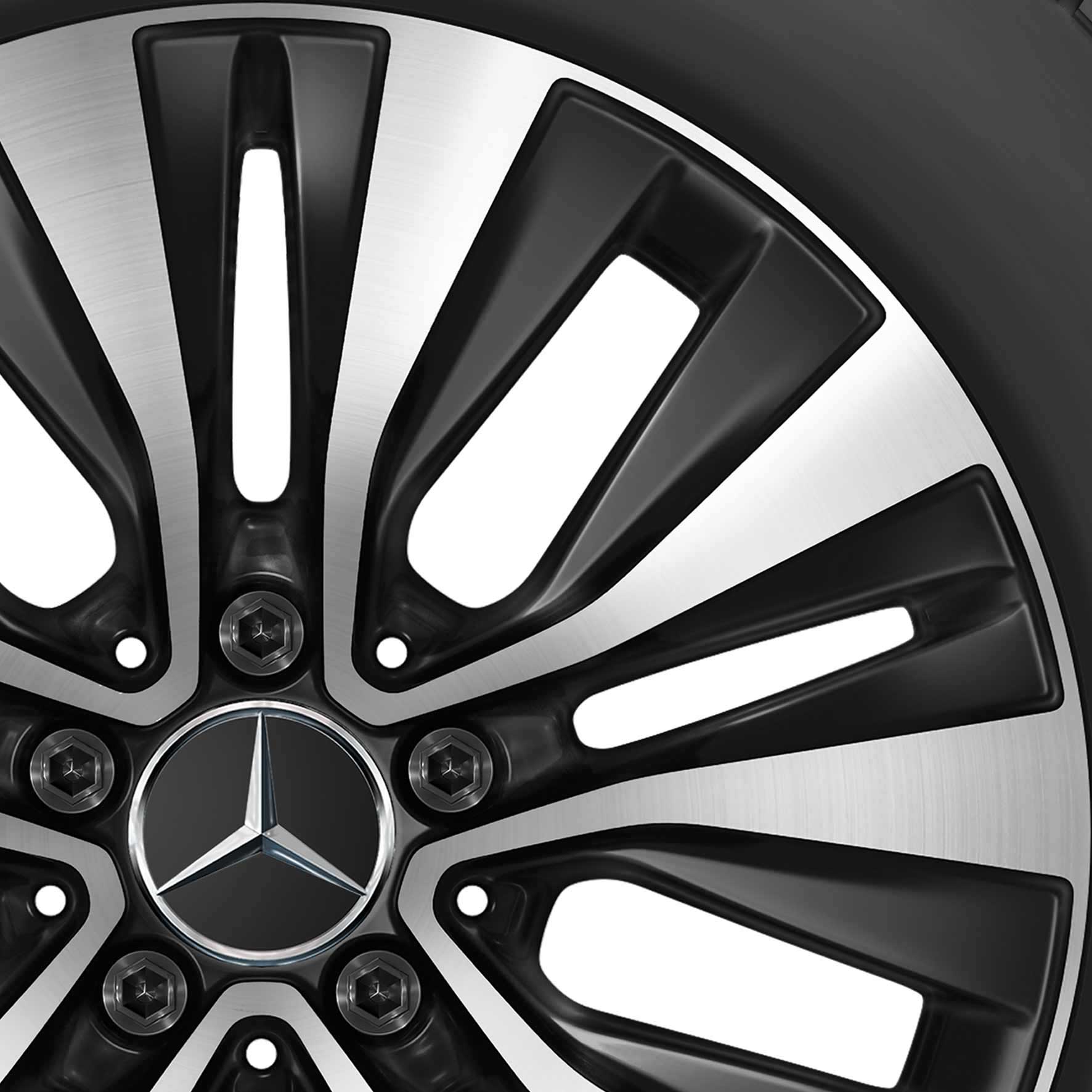 Mercedes 5 Double Spoke [177-17] Matt Black with High Sheen Alloy Wheel Product Image #2
