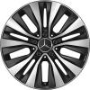 Mercedes 5 Double Spoke [177-17] Matt Black with High Sheen Wheel Img 1