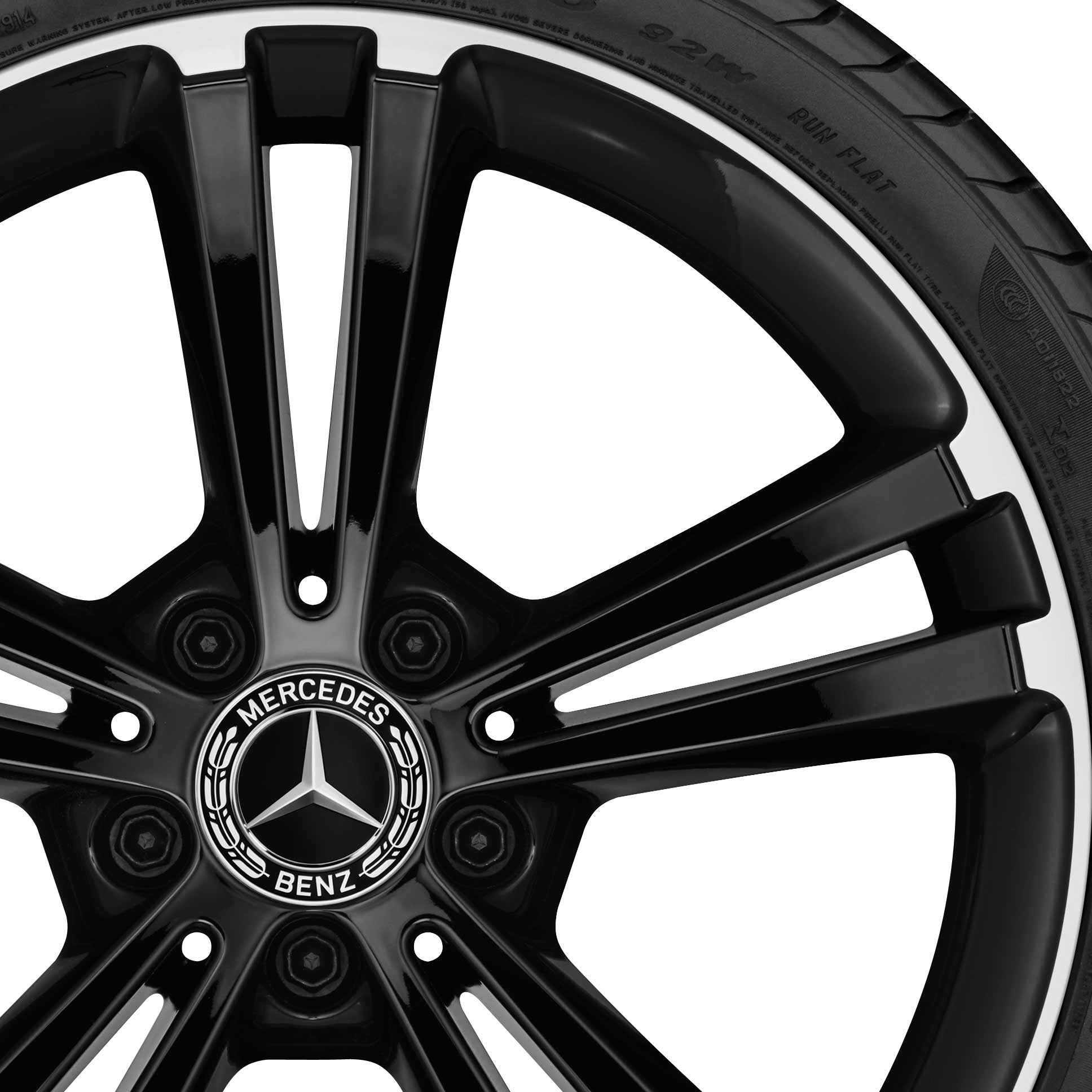 Mercedes 5 Twin Spoke [177-18] Gloss Black with High Sheen Rim Edge Alloy Wheel Product Image #2