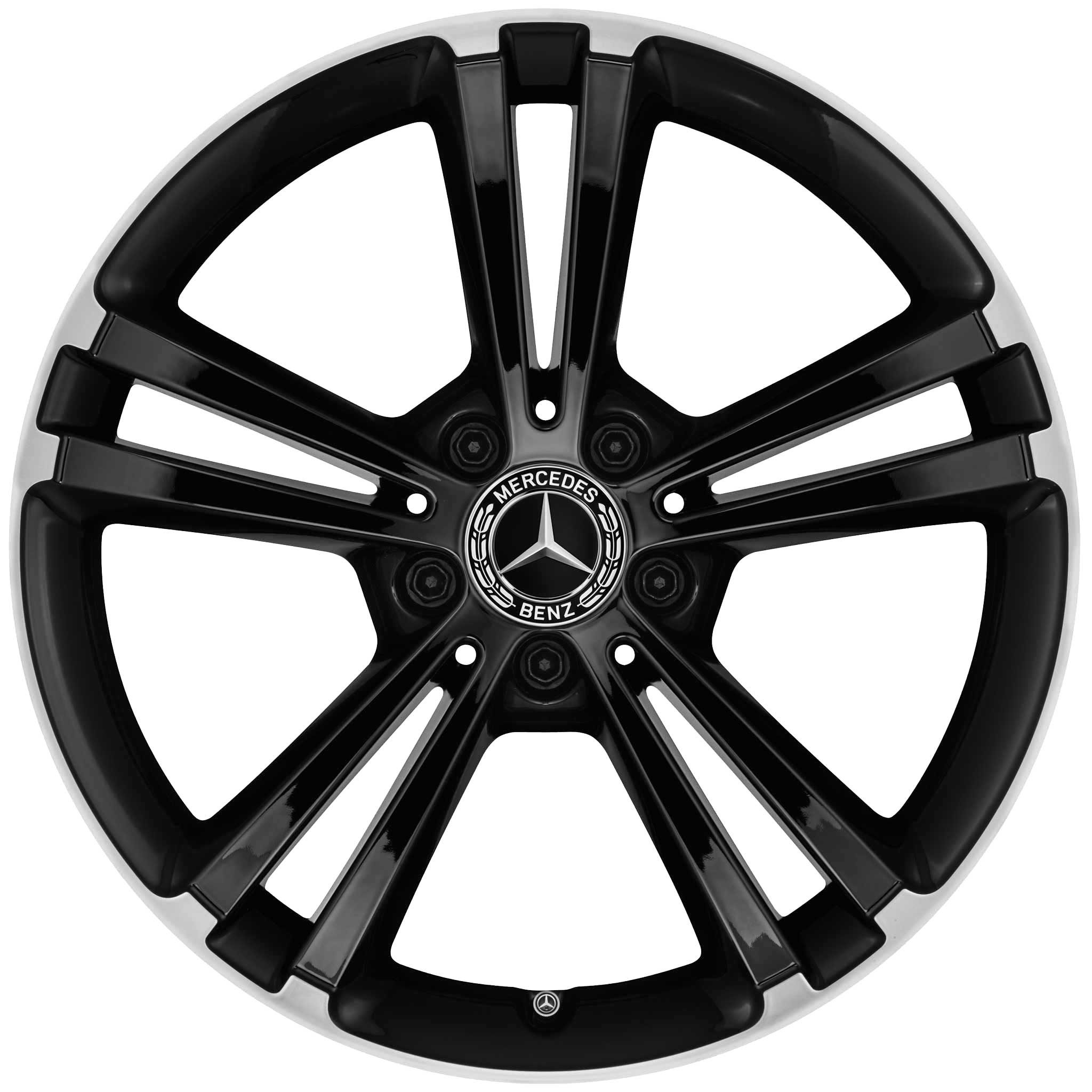 Mercedes 5 Twin Spoke [177-18] Gloss Black with High Sheen Rim Edge Alloy Wheel Product Image #1