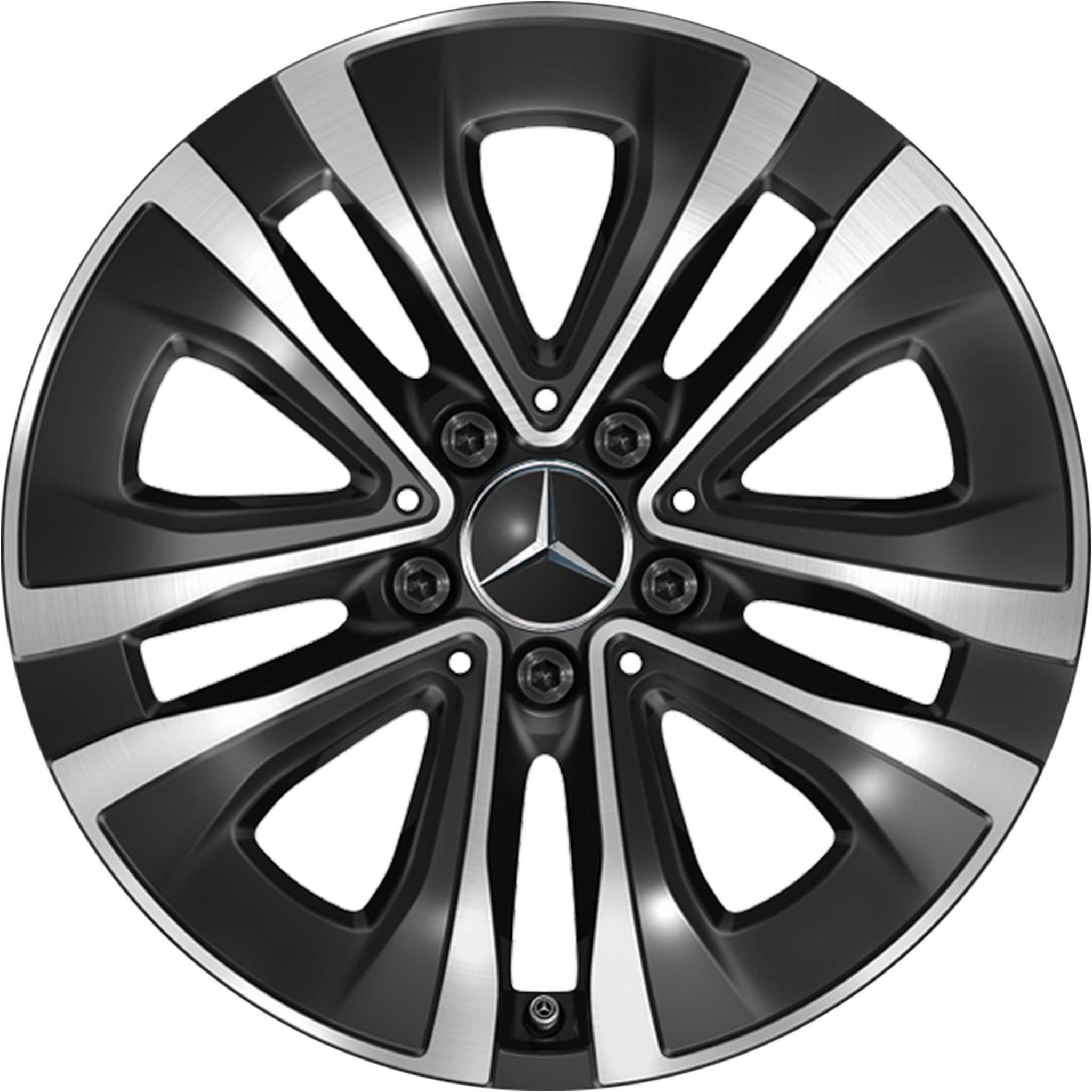 Mercedes 5 Spoke [177-17] Gloss Back with High Sheen Alloy Wheel Product Image #1
