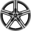 Mercedes 5 Spoke [177-18] Matt Black with High Sheen Wheel Img 1