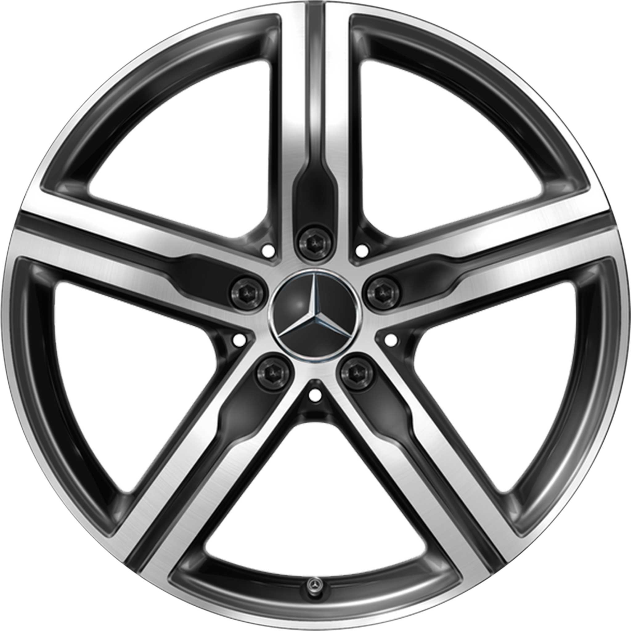 Mercedes 5 Spoke [177-18] Gloss Back with High Sheen Alloy Wheel Product Image #1