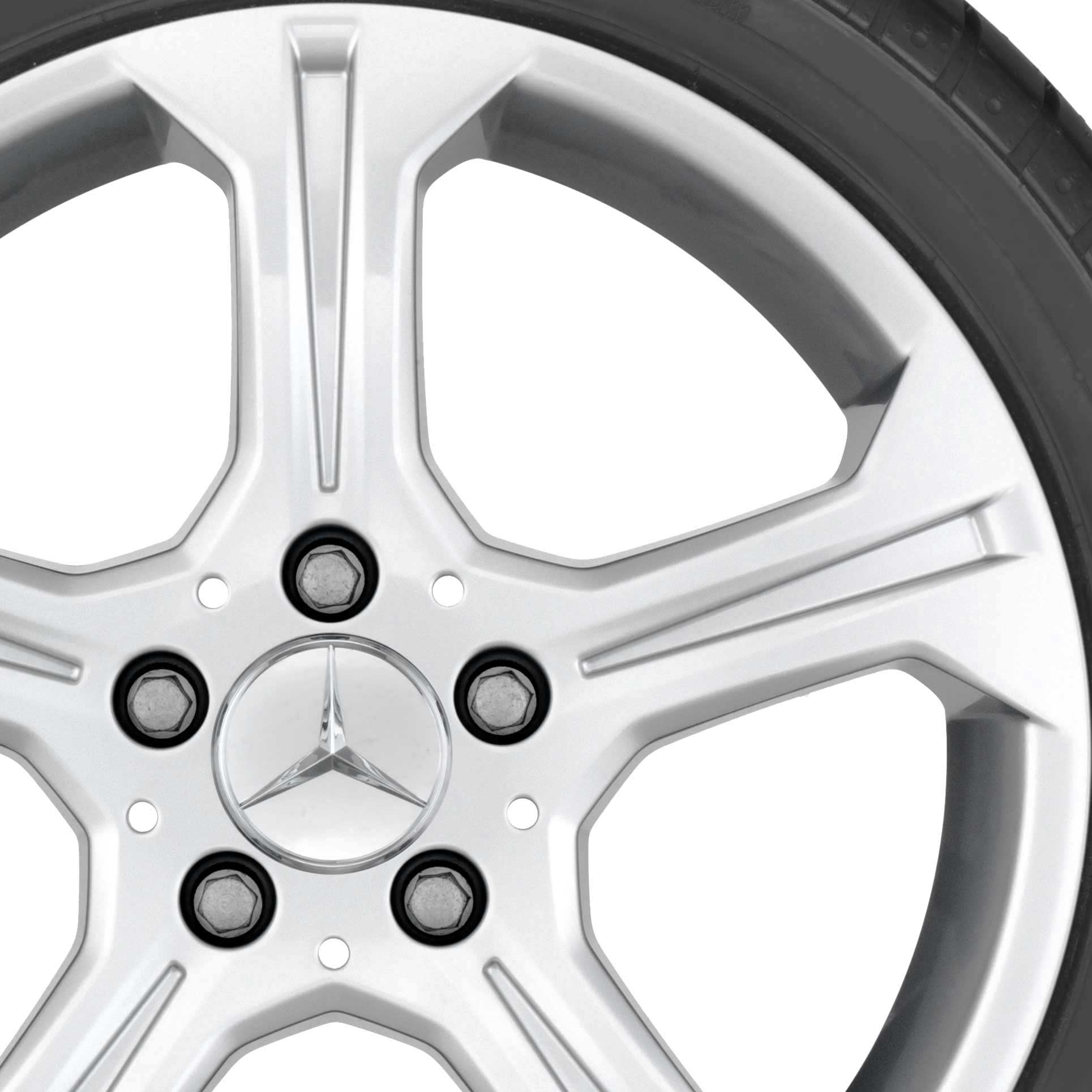 Mercedes 5 Spoke [204-17] Titanium Silver Alloy Wheel Product Image #2