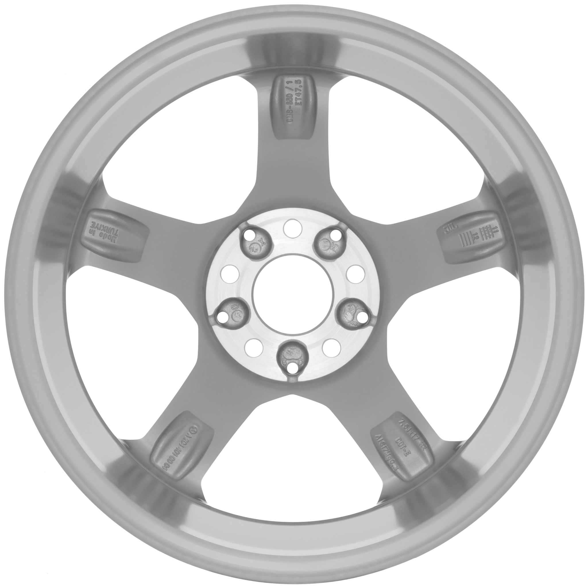 Mercedes 5 Spoke [204-17] Titanium Silver Alloy Wheel Product Image #3