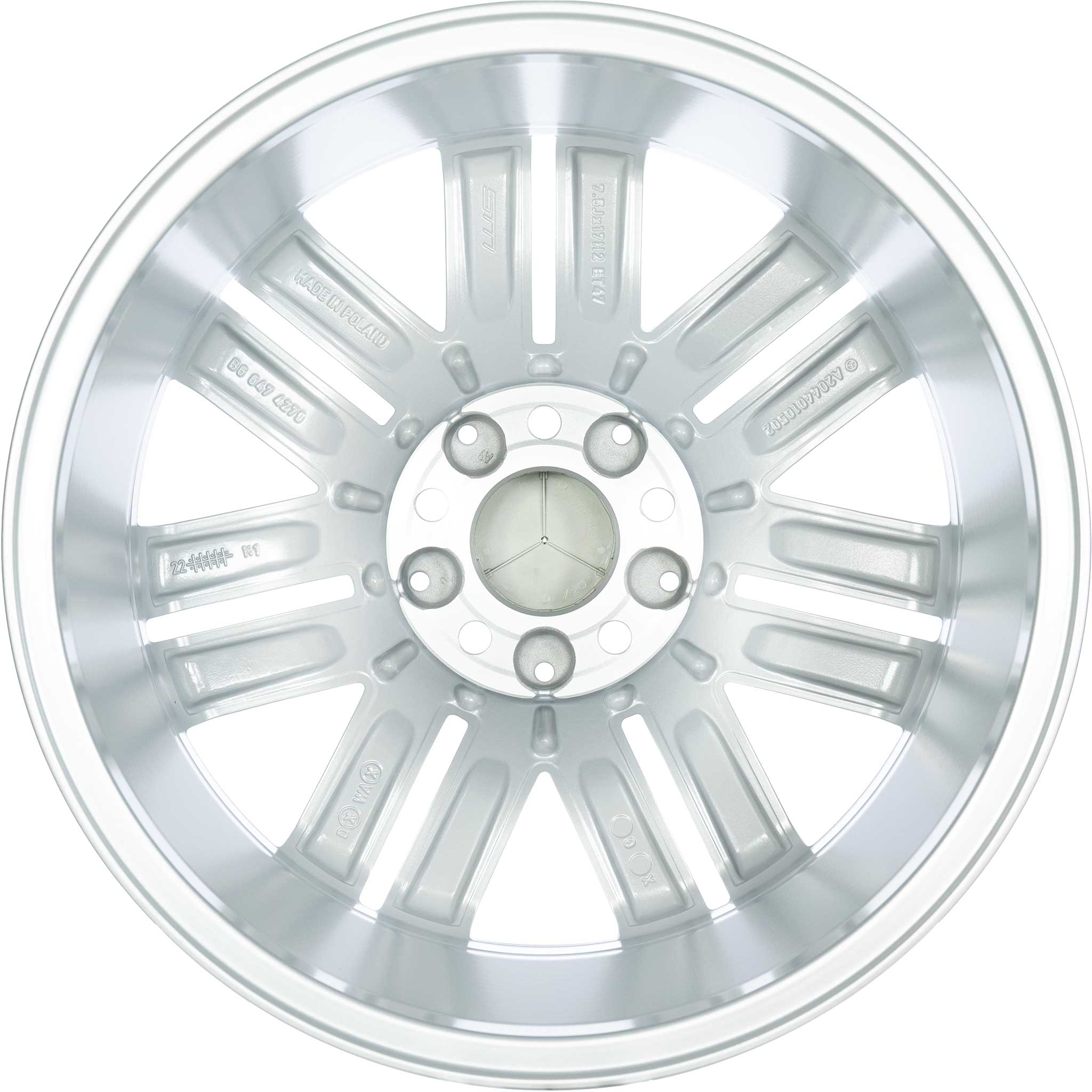 Mercedes 7 Twin Spoke [204-17] Titanium Silver Alloy Wheel Product Image #3