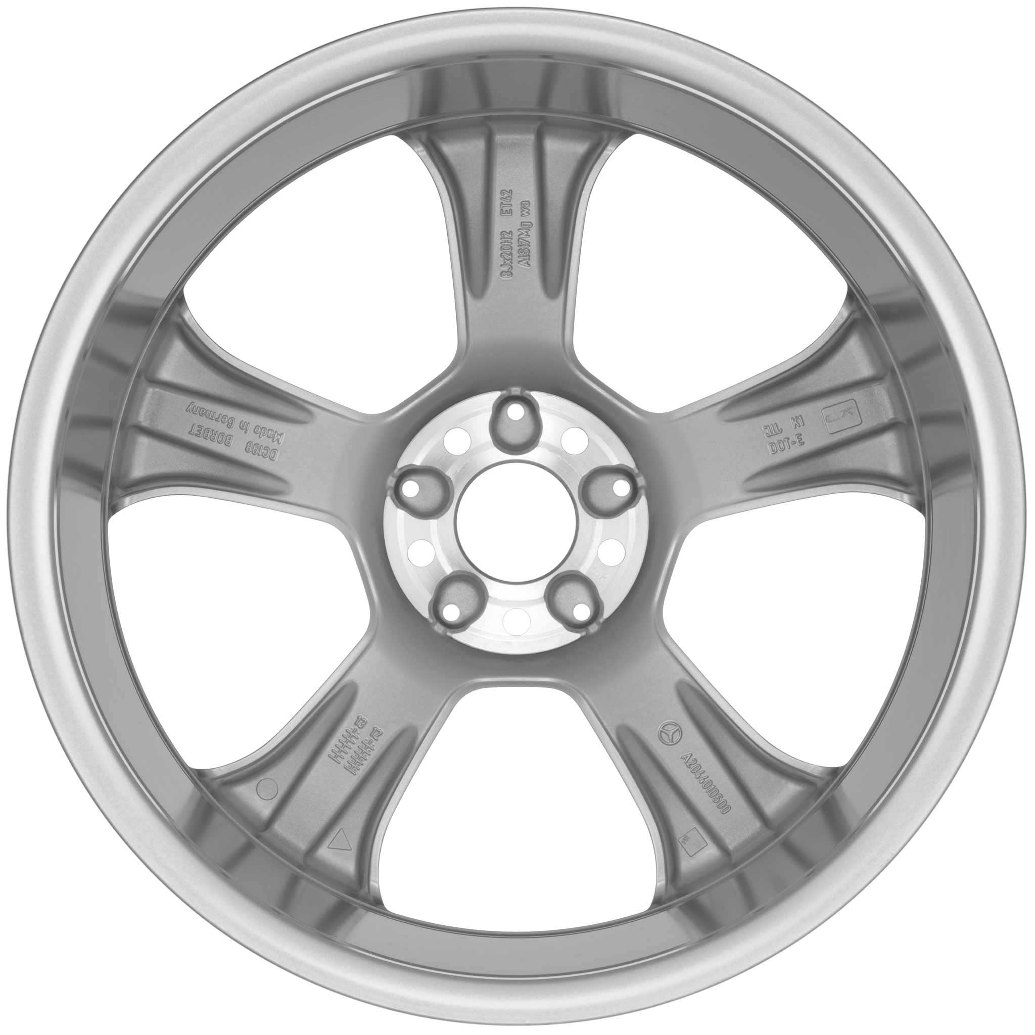 Mercedes 5 Spoke [204-20] Vanadium Silver Alloy Wheel Product Image #3